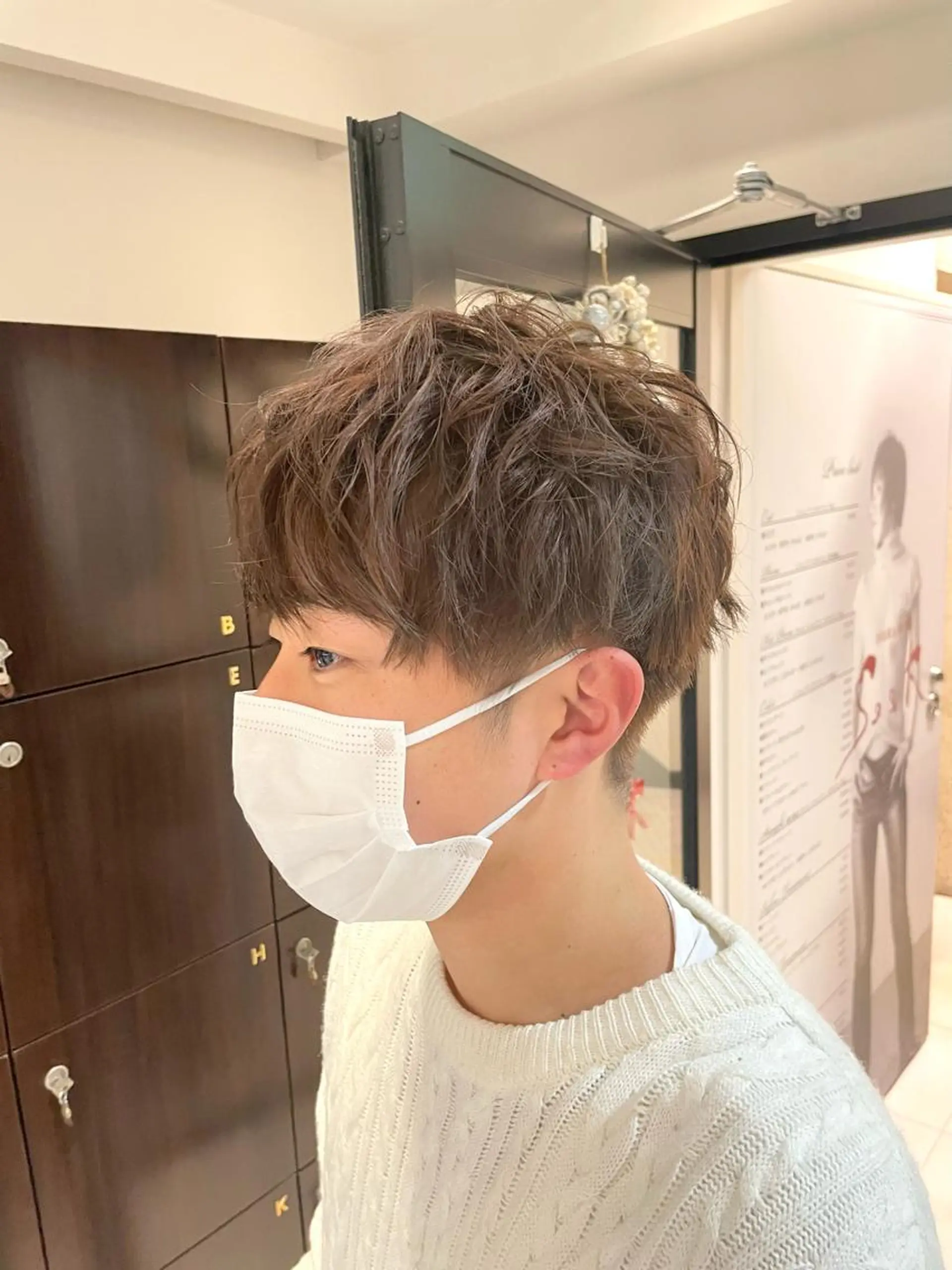 カラー パーマ メンズ メンズブリーチ ベージュカラー ブリーチ ブリーチなしカラー HARUKI MINATO Japan SENDAI所属・🌈【透明感・韓国 ヘア】がっきー🌈のヘアスタイル