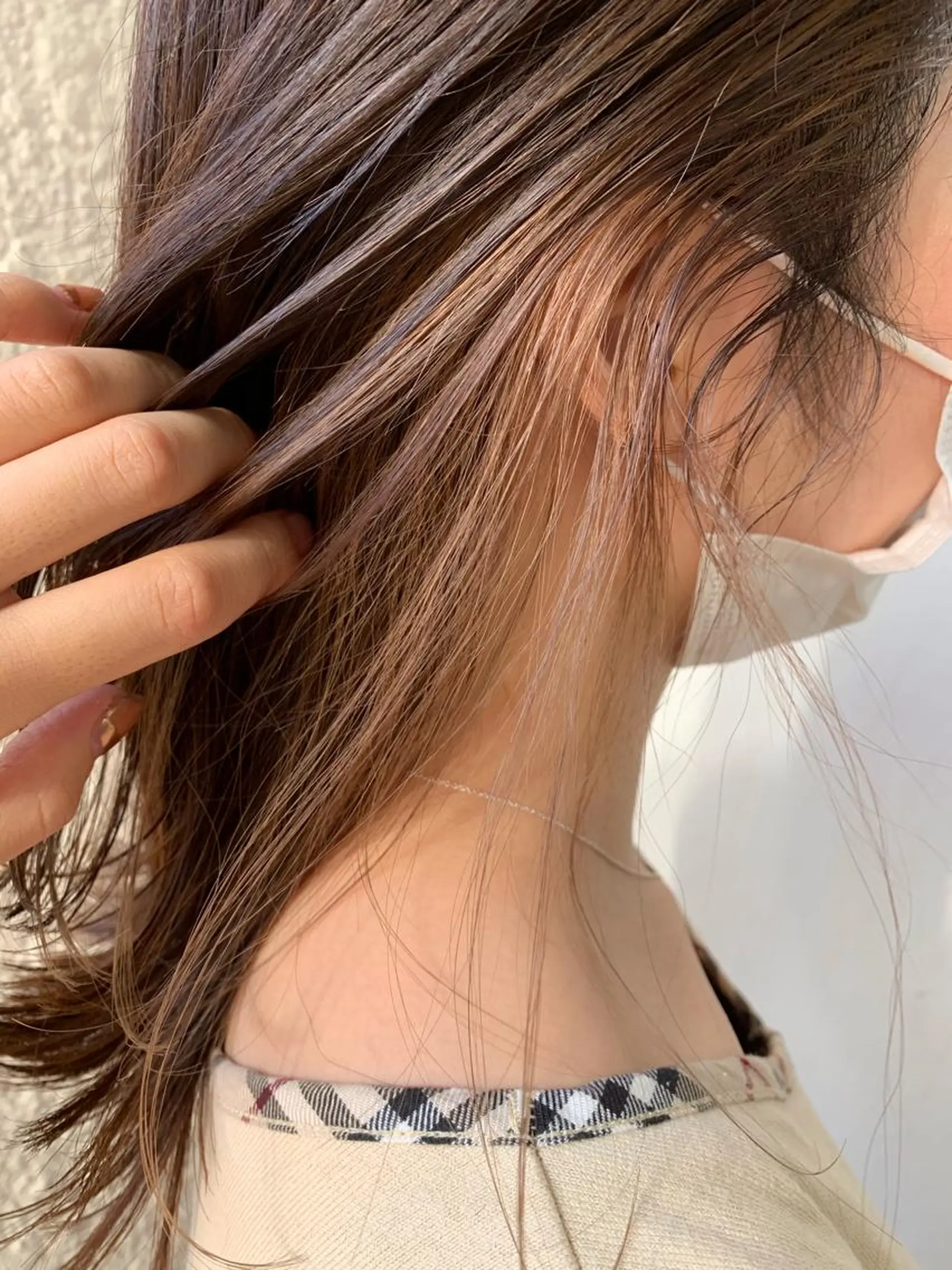 ミディアム カラー ベージュカラー インナーカラー ペールベージュ ボブ/インナーカラー /眉毛/Miyuのヘアスタイル