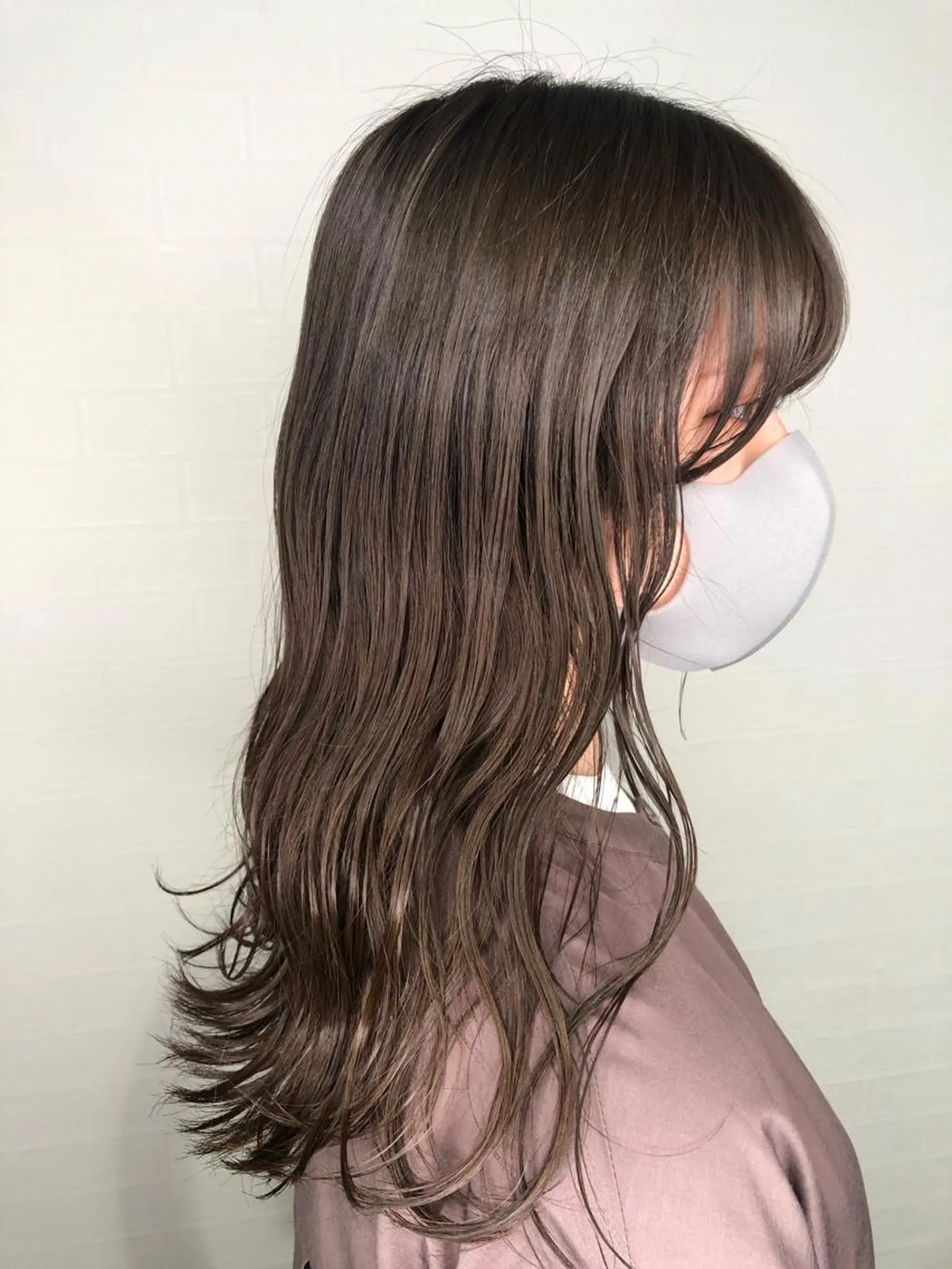 ミディアム ピンクブラウン 髪質改善ストレートo rメンズスタイル今岡のヘアスタイル