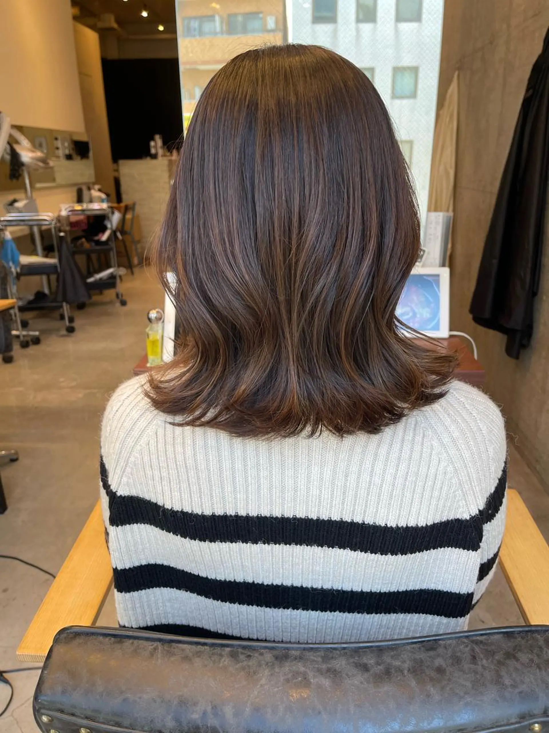 ミディアム くびれヘア くびれレイヤー レイヤーカット LIBERTY-A 西大島店所属・平栗 篤のヘアスタイル