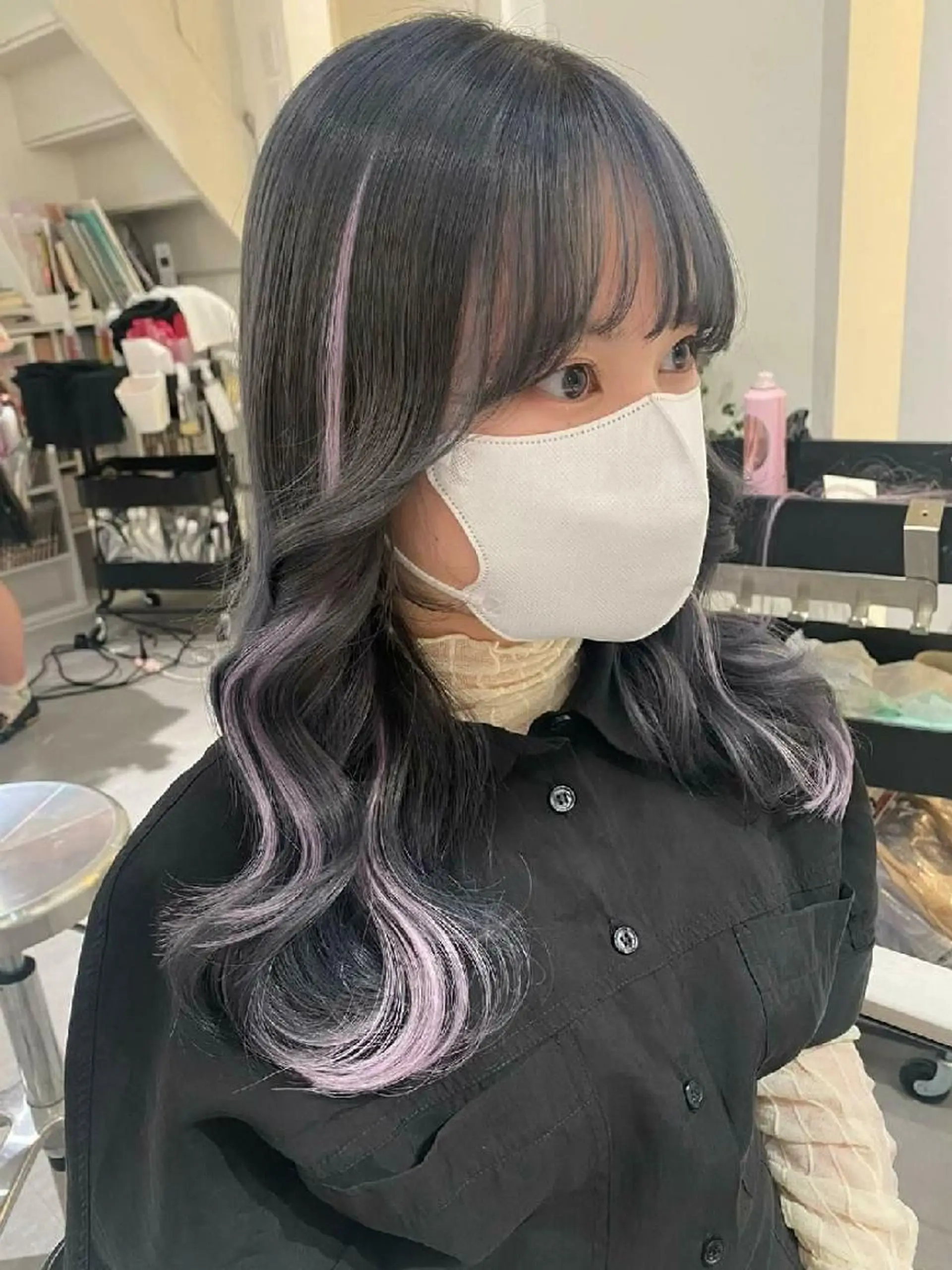 セミロング エクステ 顔周りカット ORIKA 美容室のヘアスタイル