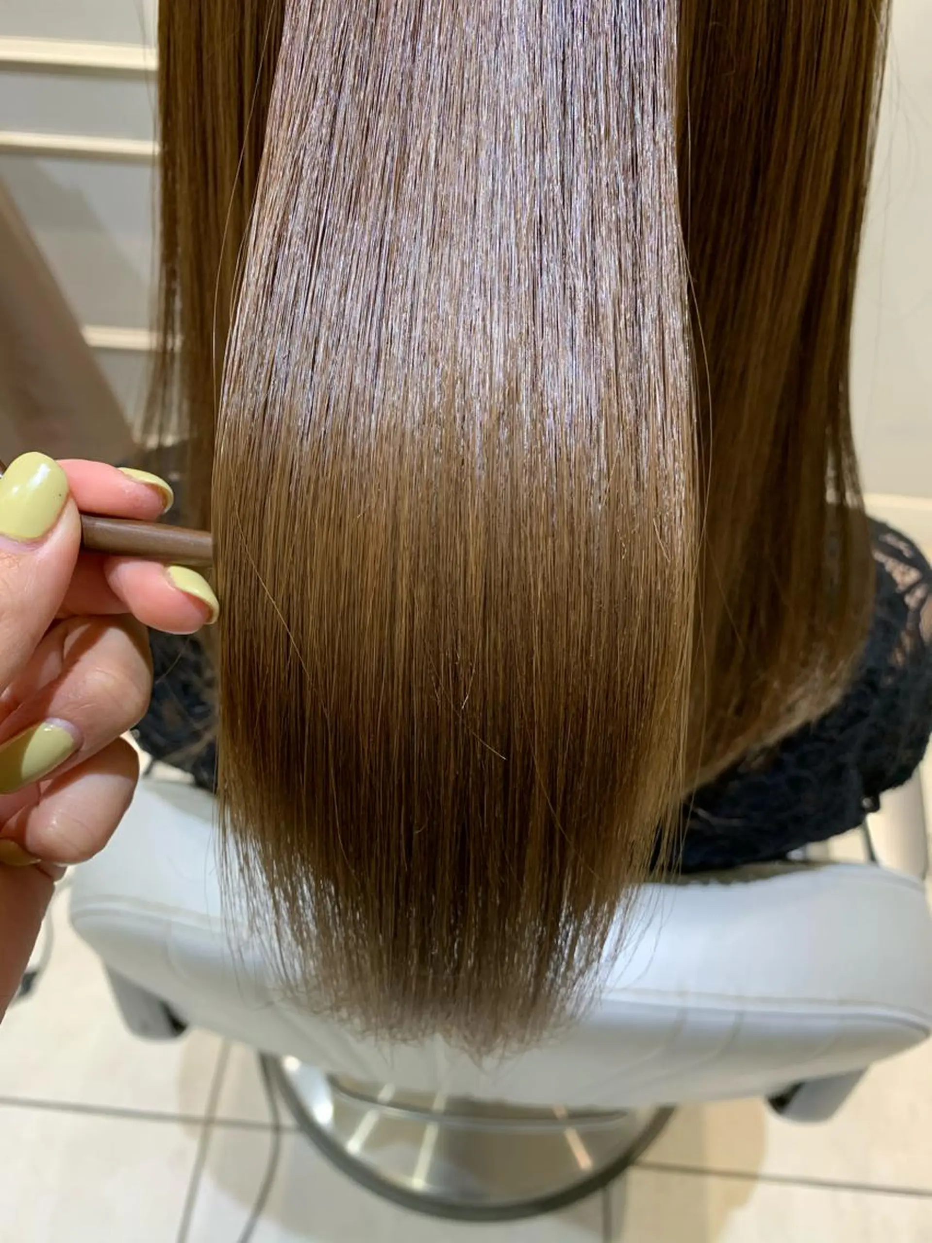 セミロング 髪質改善 トリートメント 酸熱トリートメント カット 縮毛矯正 トリートメント 🦖鶴岡香純🦖 産休中のヘアスタイル