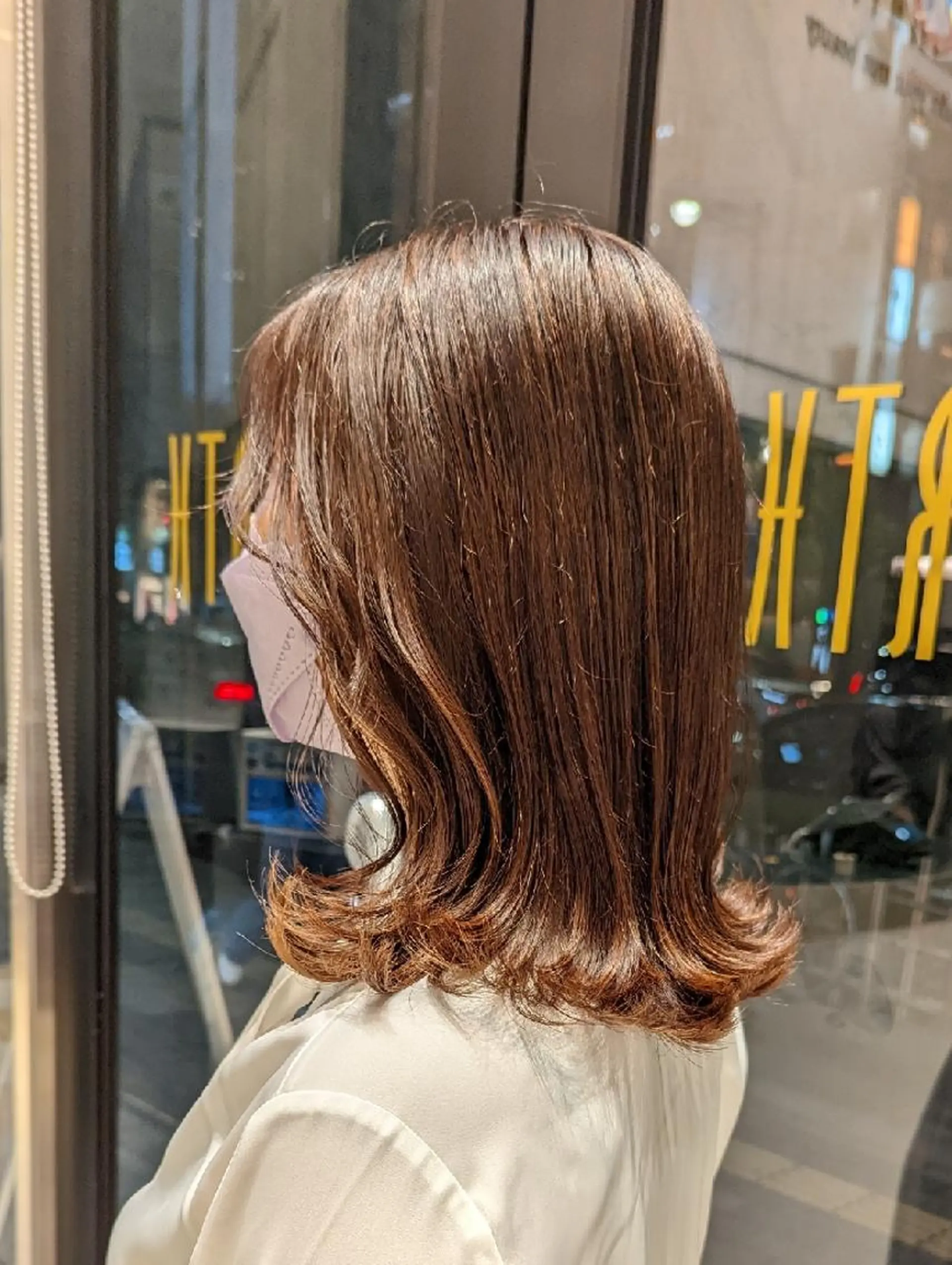 ミディアム カラー ヘアアレンジ ハイライトカラー ハイライト カット ヘアカラー トリートメント ヘアセット  知念　香トータル ビューティー🌷のヘアスタイル
