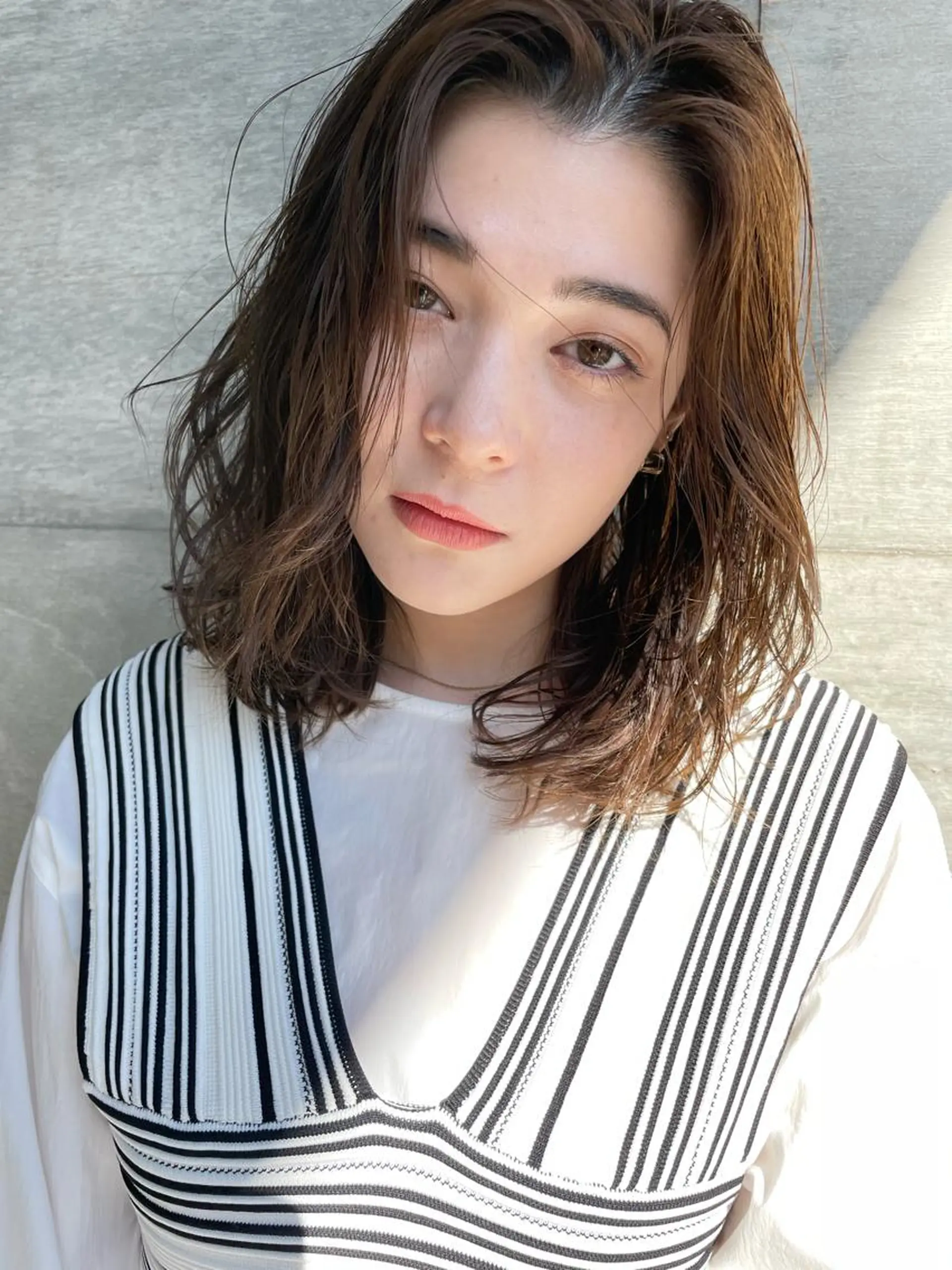 ミディアム ハイライト 髪質改善 縮毛矯正 トリートメント カット ヘアカラー トリートメント ✂︎マンツーマン施術 ａｙｅ✂︎のヘアスタイル