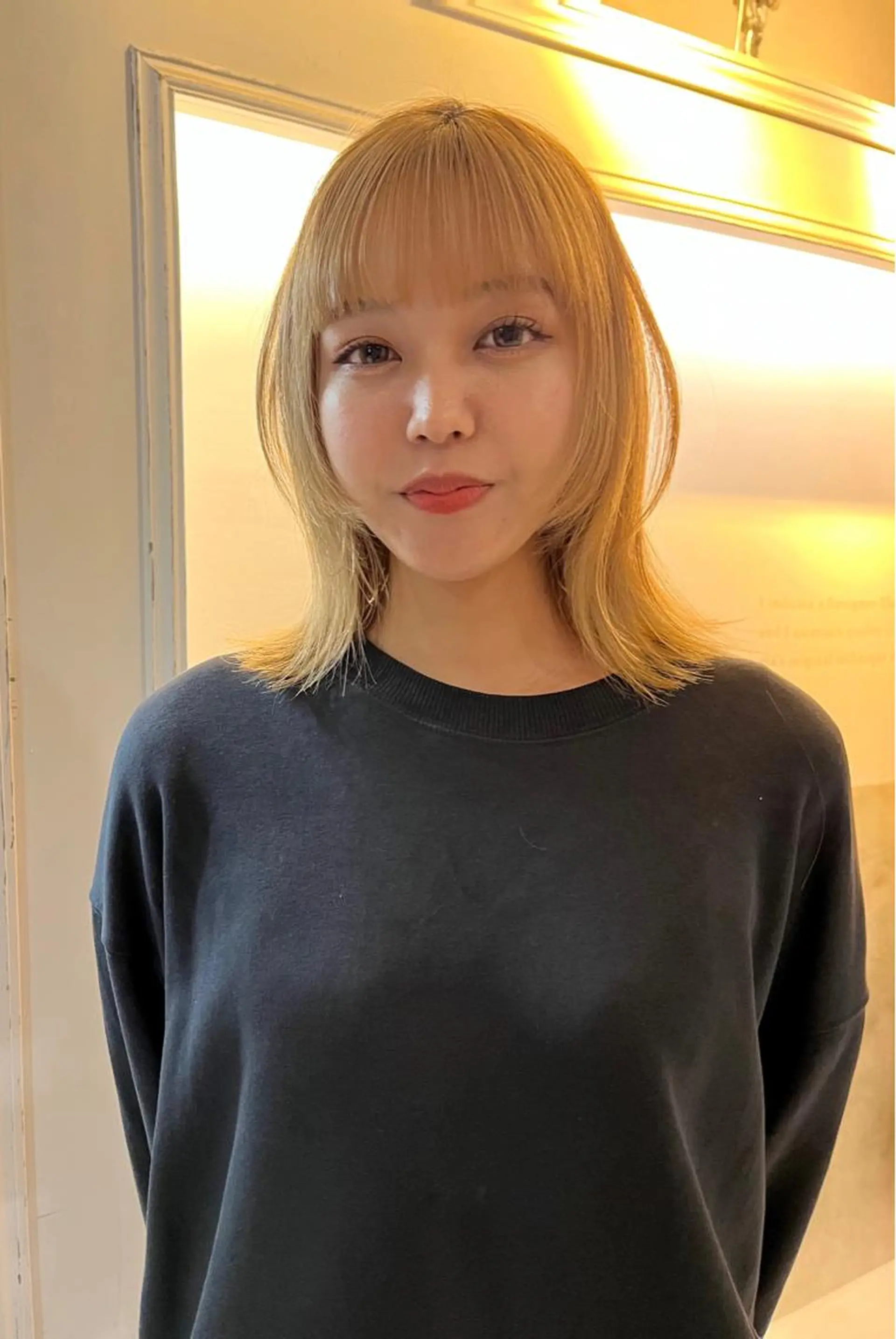 ミディアム 顔まわりレイヤー 顔周りカット レイヤーカット 松尾太樹 【pia】福岡美容室のヘアスタイル