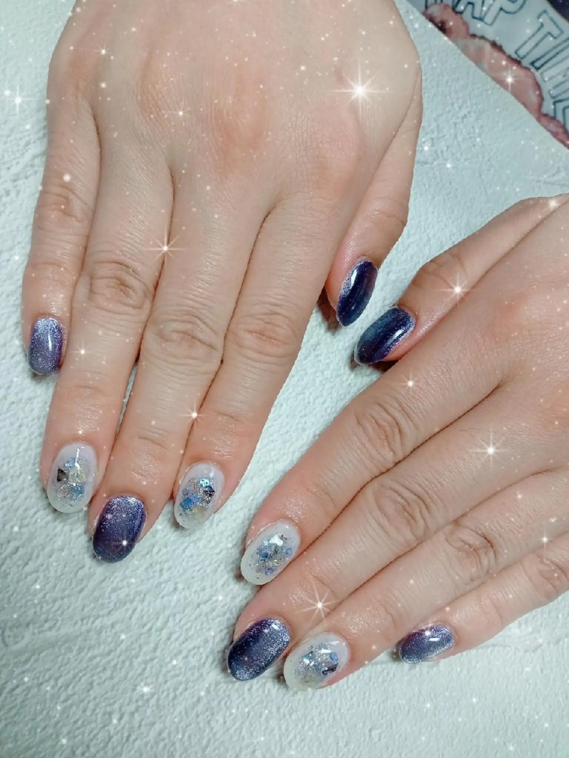 ネイル チークネイル マグネットネイル ハンドネイル flure de neige yukiのネイルデザイン