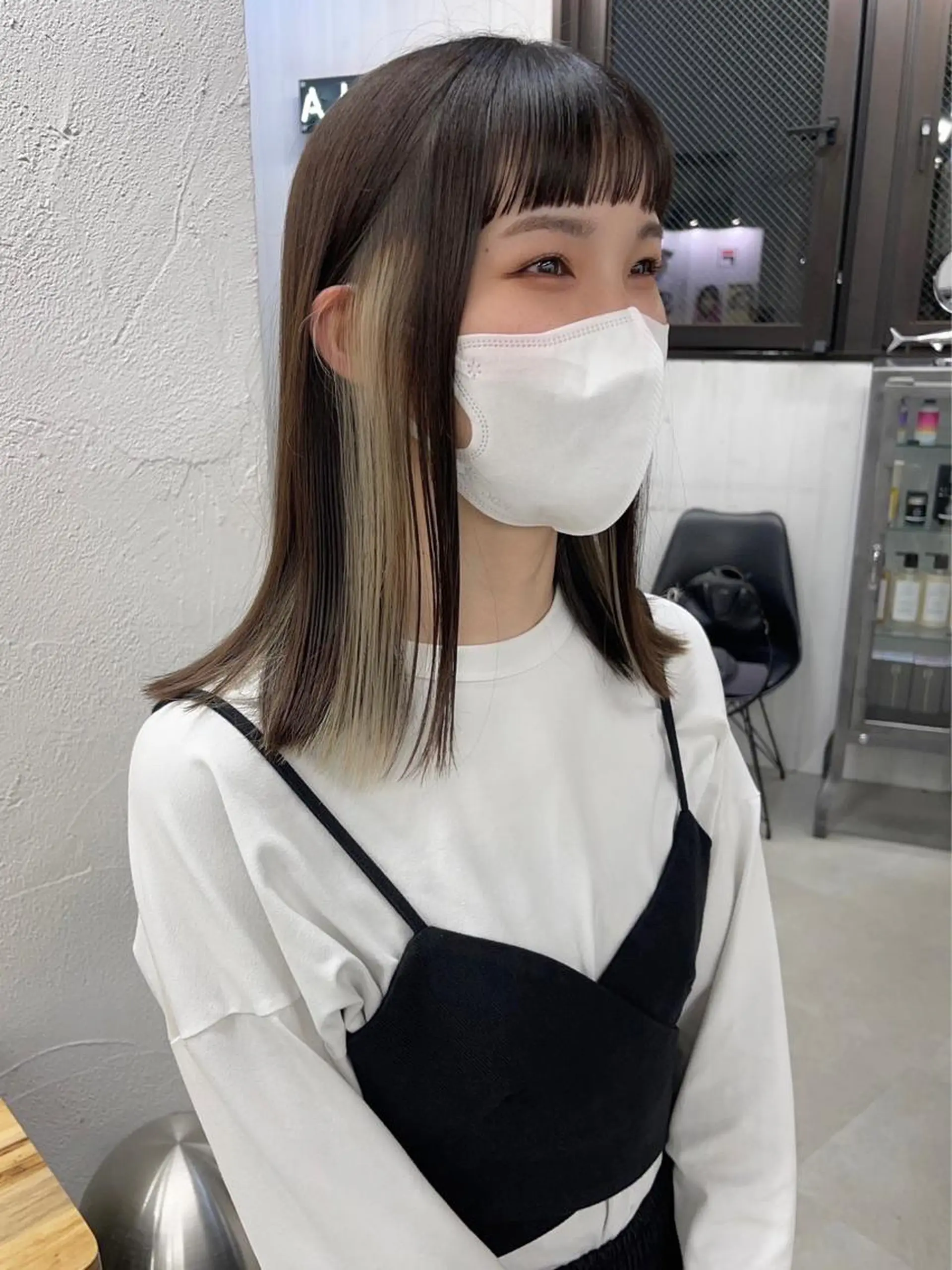 ミディアム カラー インナーカラー 🧸艶々韓国ヘア 🧁mizunaのヘアスタイル