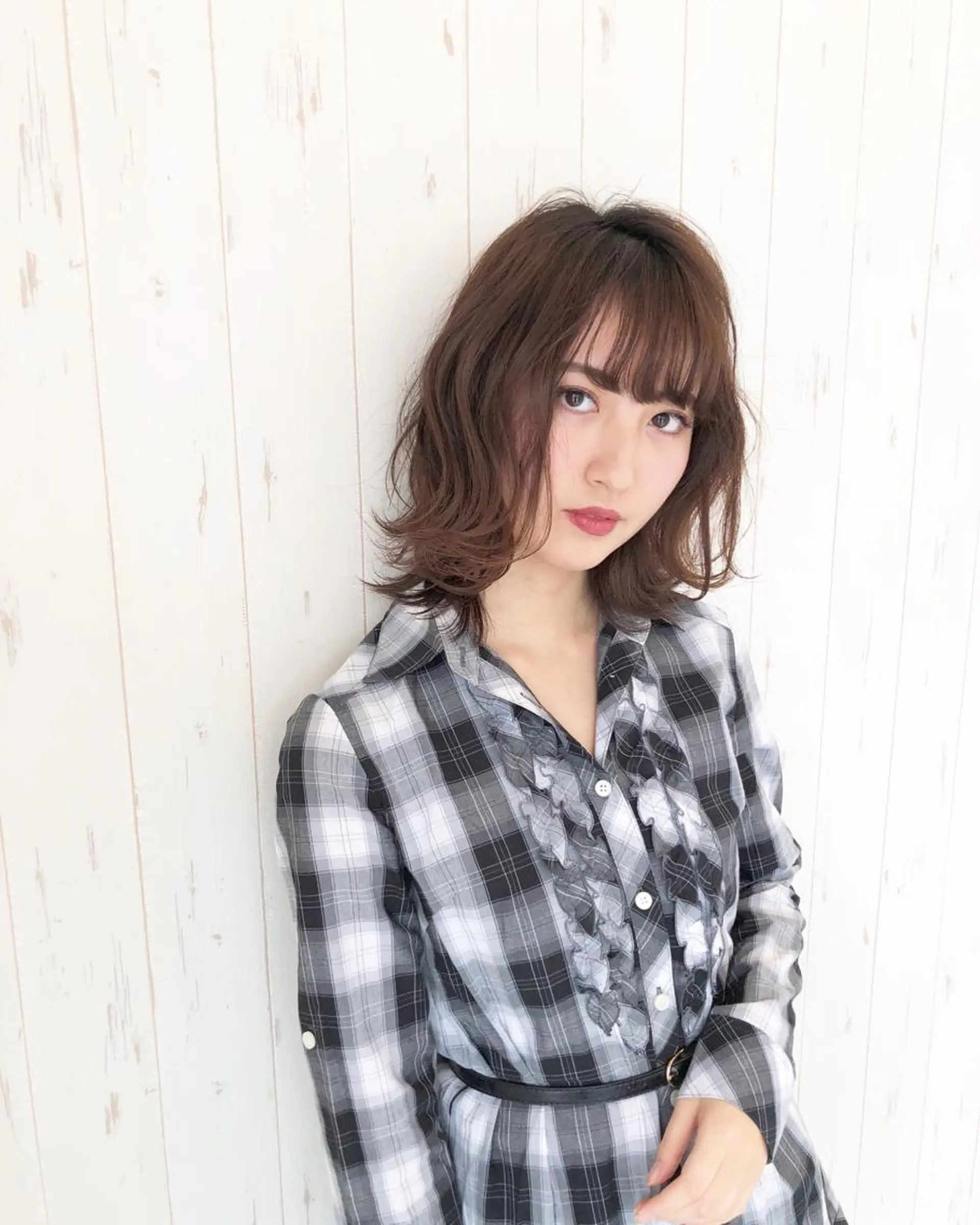 ミディアム 外ハネヘア カット ヘアカラー トリートメント ショートが得意✂️ 藤城建太のヘアスタイル