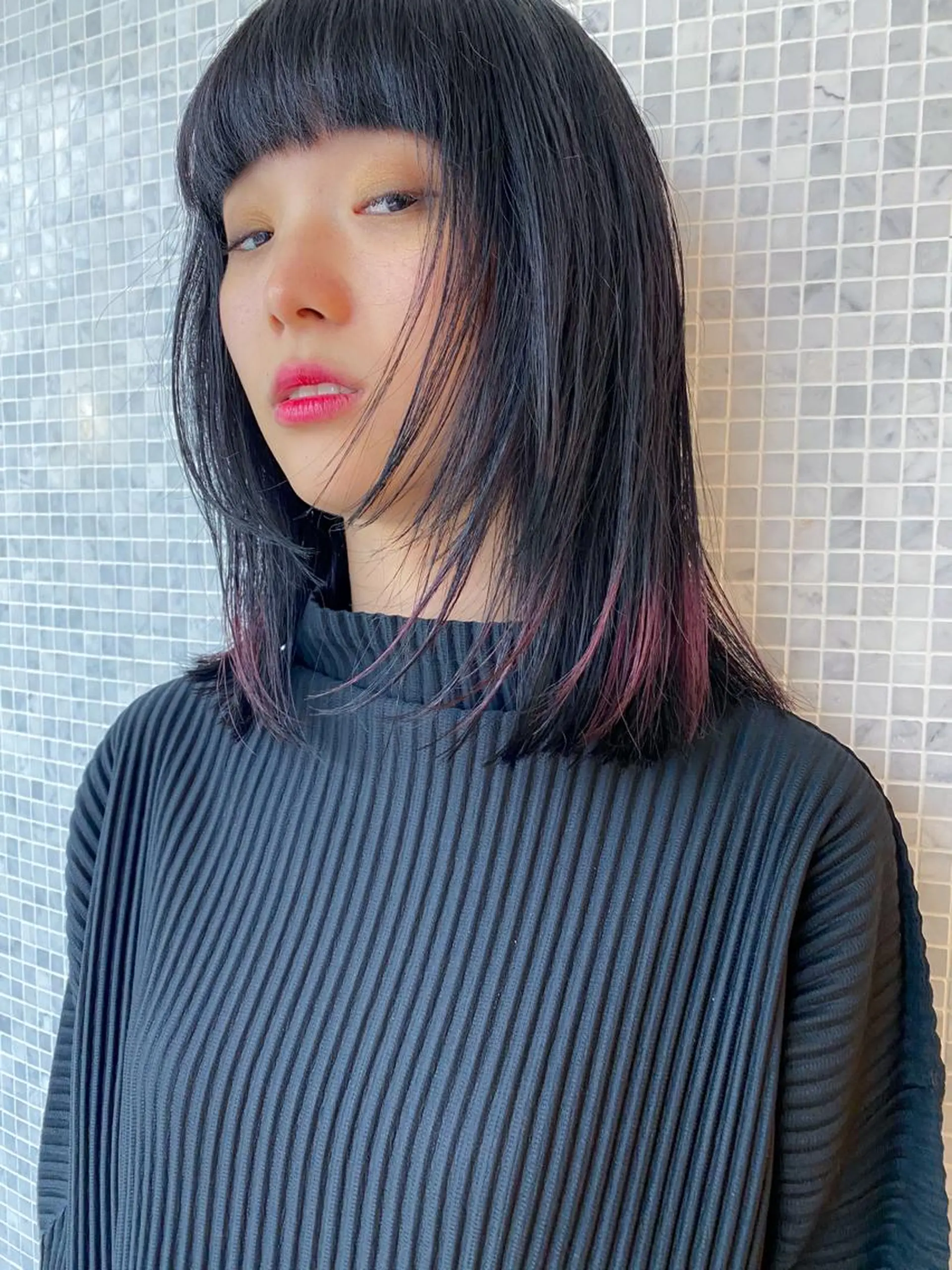 ミディアム カラー 栄/矢場町 三井太朗のヘアスタイル