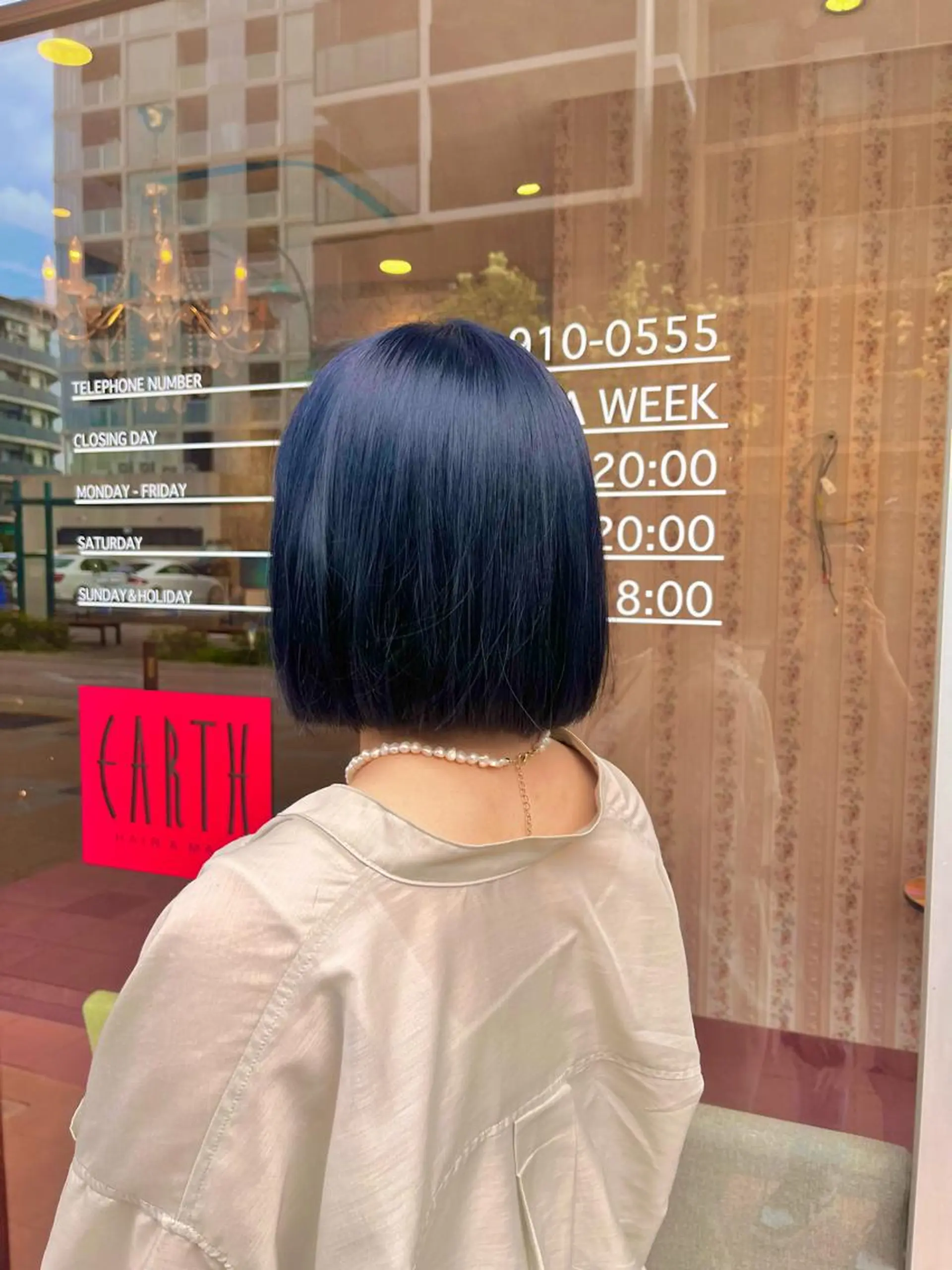 ショート カラー 黒髪 ブルーカラー ブルーブラック 12月空きあり 上野颯太のヘアスタイル