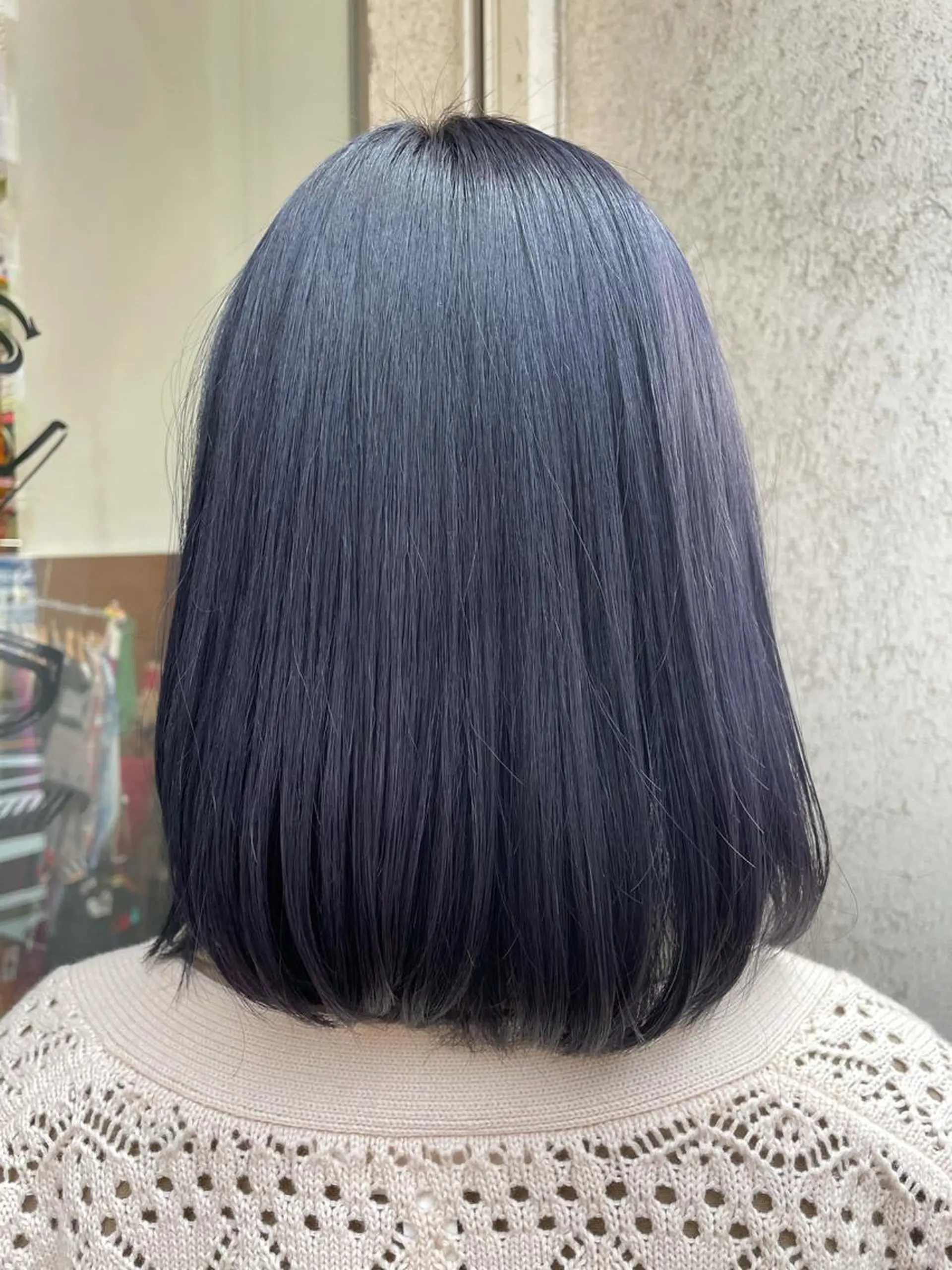 ミディアム カラー ブリーチ ブルーカラー ブルーバイオレット バイオレットカラー CoCooN 店長 さのえみのヘアスタイル