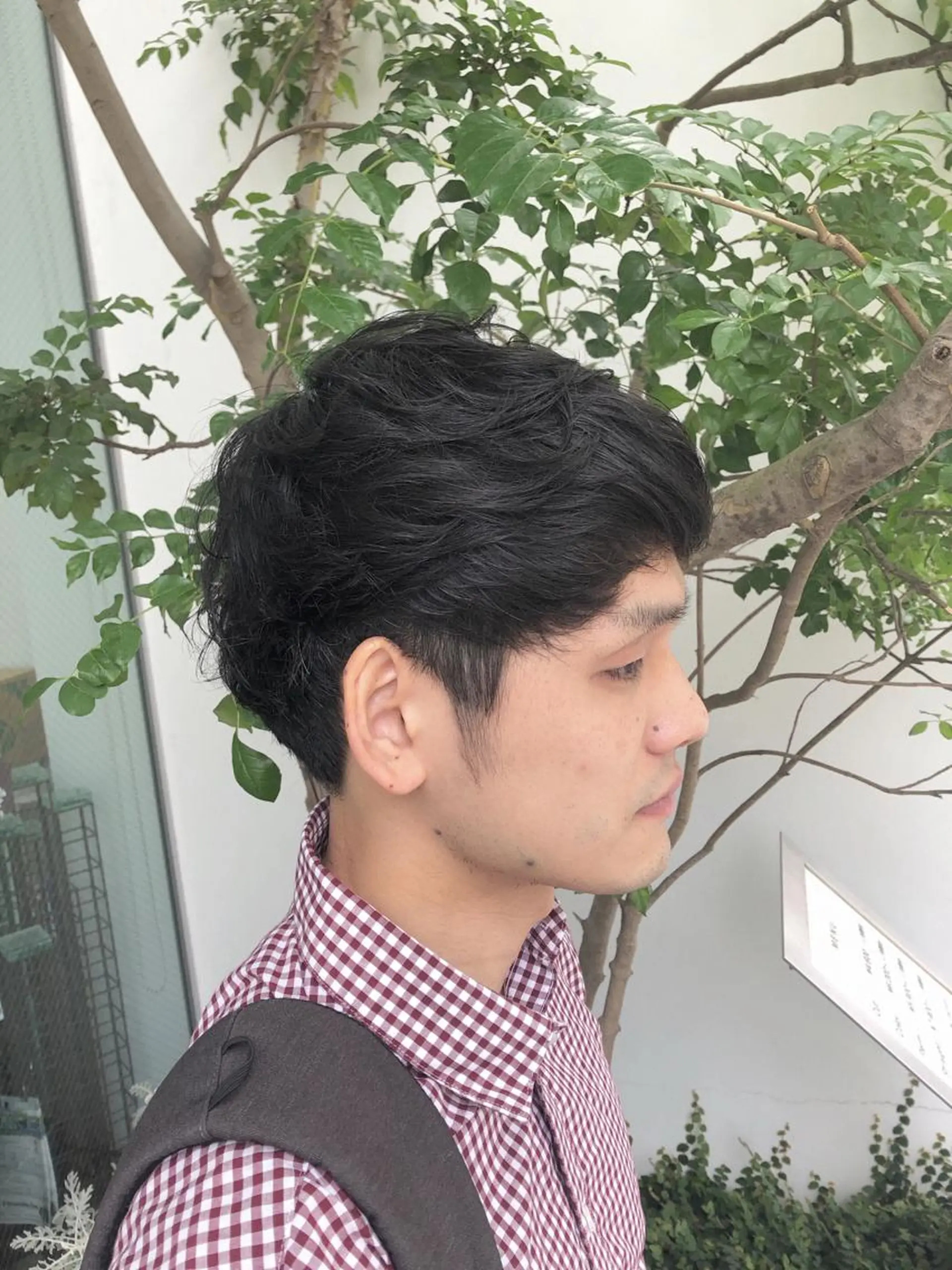 メンズ マッシュ メンズパーマ 本山　くせ毛のカット 尾島光季のヘアスタイル