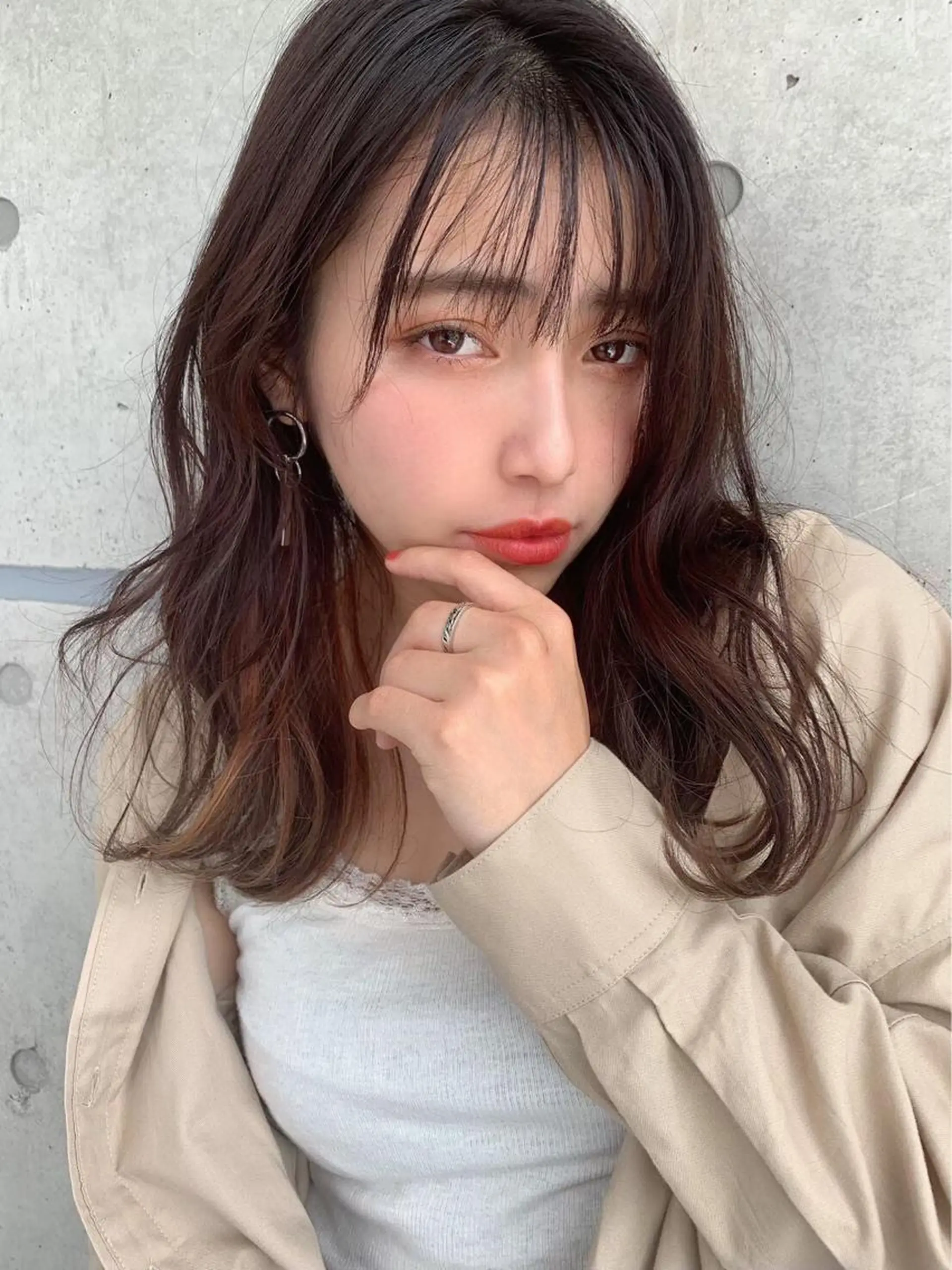 セミロング カラー パーマ 【赤み消しカラー】 中野浩太のヘアスタイル