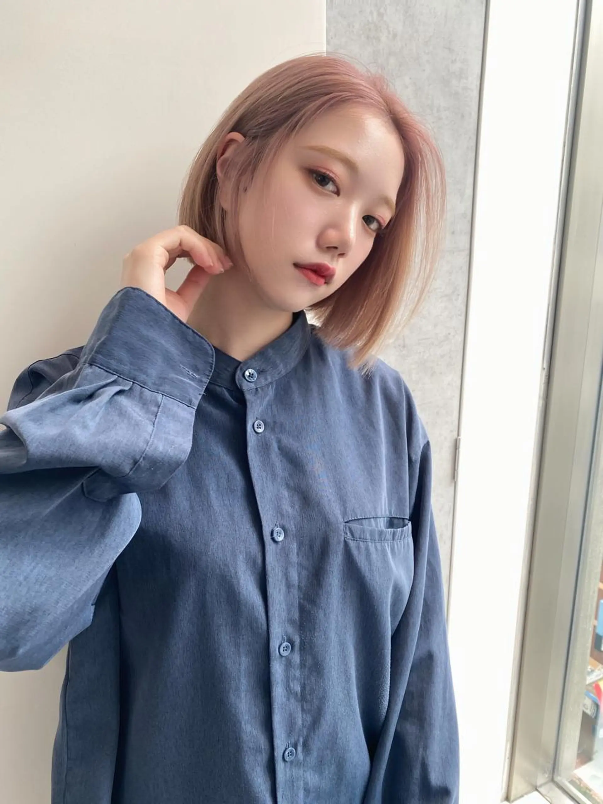 ショート カラー ベージュカラー ピンクカラー ピンクベージュ ボブ ハイトーン✨ボブ✨ 篠崎良訓のヘアスタイル