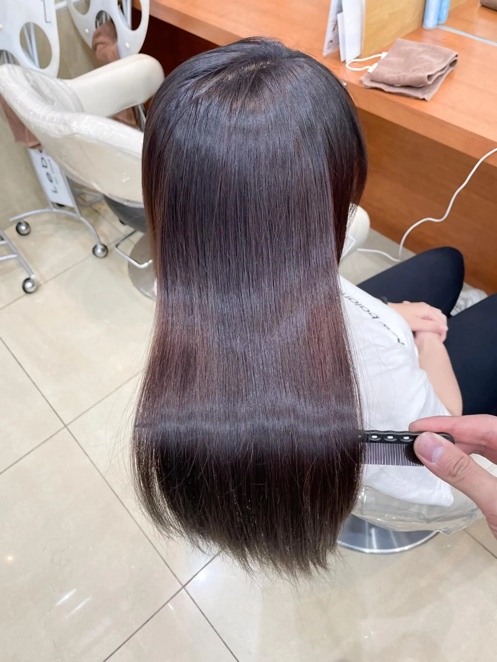 ロング カラー パーマ カット 縮毛矯正 トリートメント 縮毛矯正/髪質改善 /韓国風　山川春輝のヘアスタイル