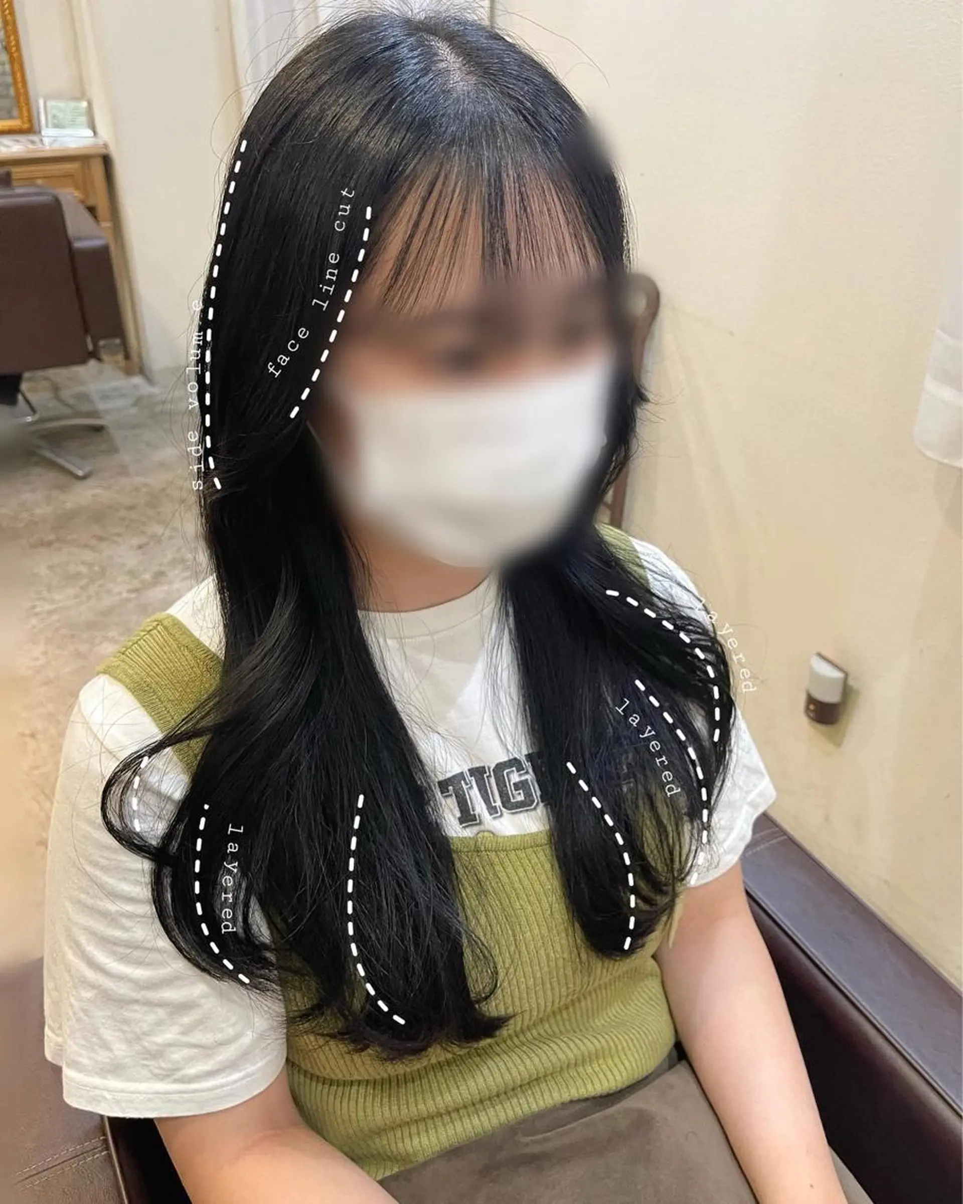 ロング カラー 黒髪 ブルーカラー ブルーブラック グレーブラック くびれヘア カット ヘアカラー トリートメント 🫧chinatsu 🫧のヘアスタイル