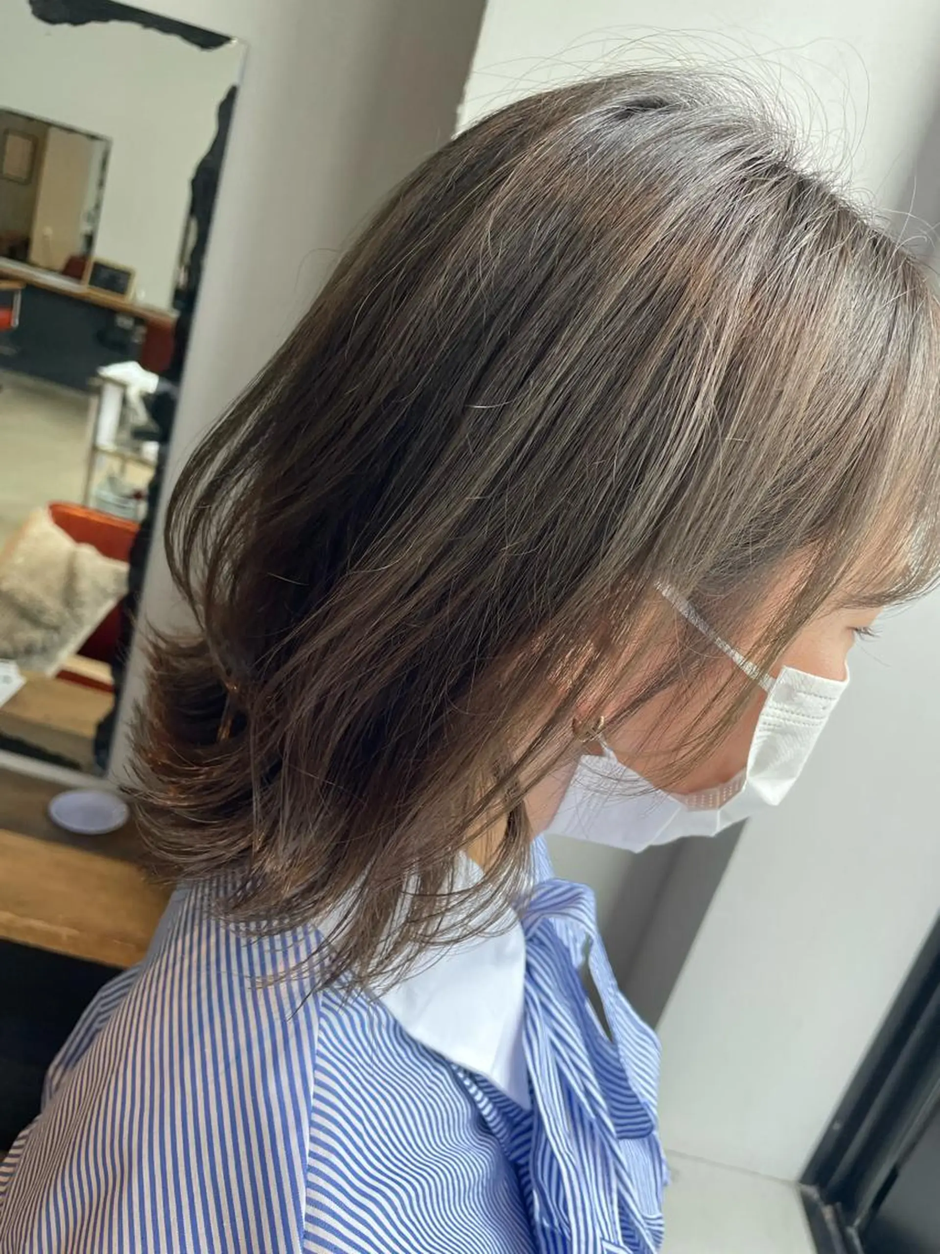 ミディアム カラー アッシュ ベージュカラー minami /髪質改善のヘアスタイル