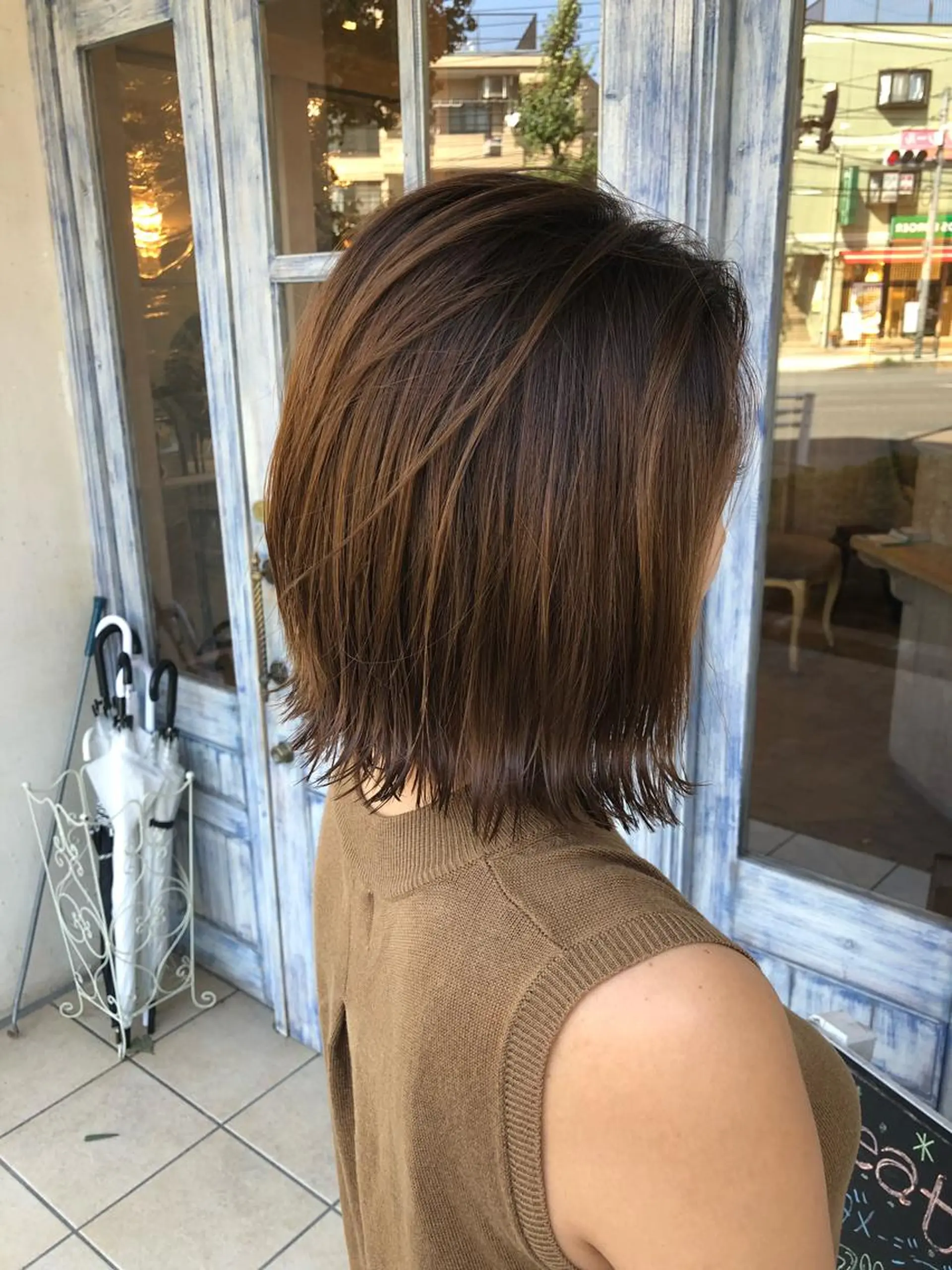 ショート 切りっぱなしボブ ボブ レイヤーカット✂︎池 袋個室サロンkumaのヘアスタイル