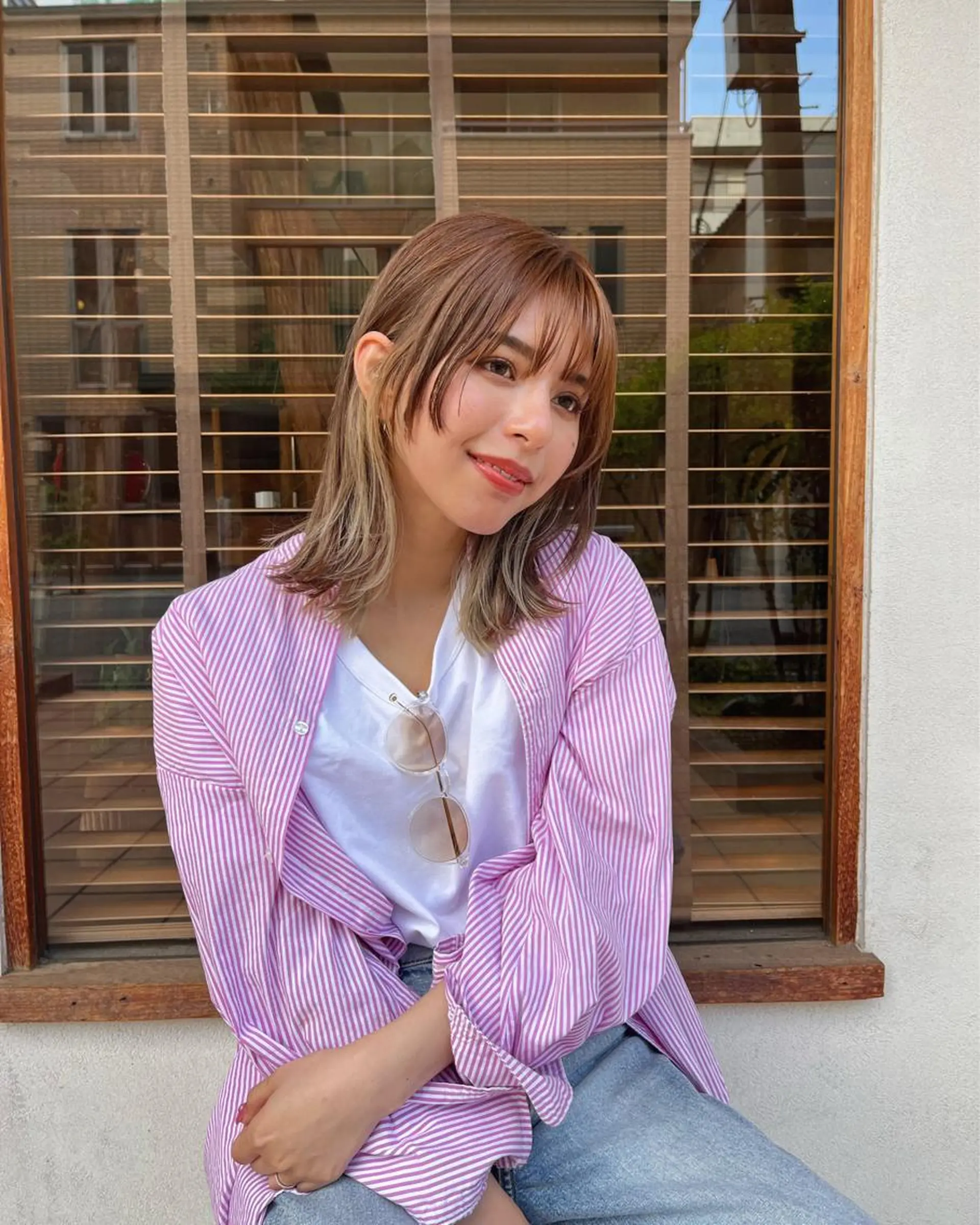 ミディアム カット ヘアカラー トリートメント ヘッドスパ putri店長 和田鈴采のヘアスタイル