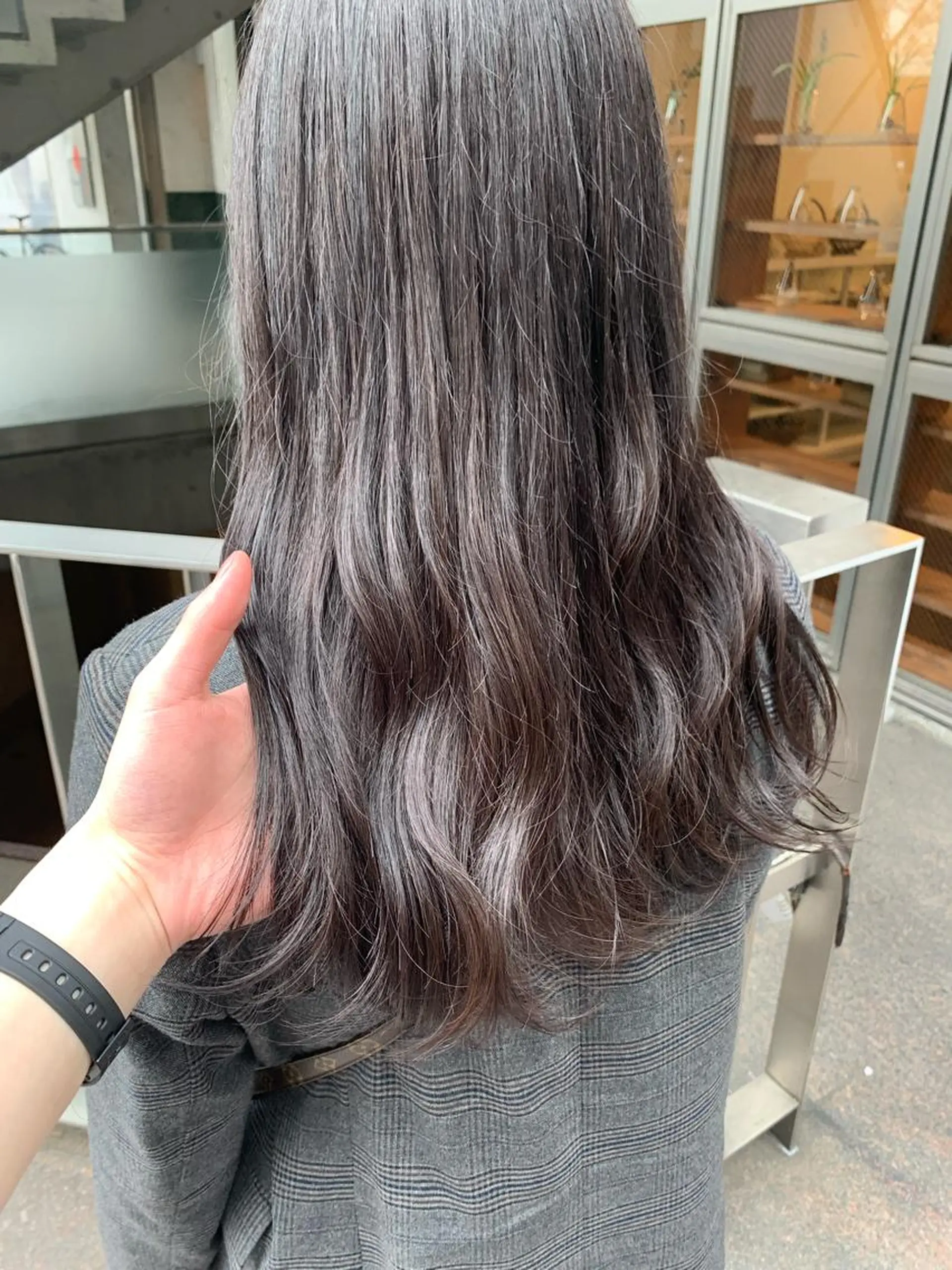 ロング カラー パーマ ヘアアレンジ メンズ 透明感カラー グレージュ 原宿パーマ kazuのヘアスタイル