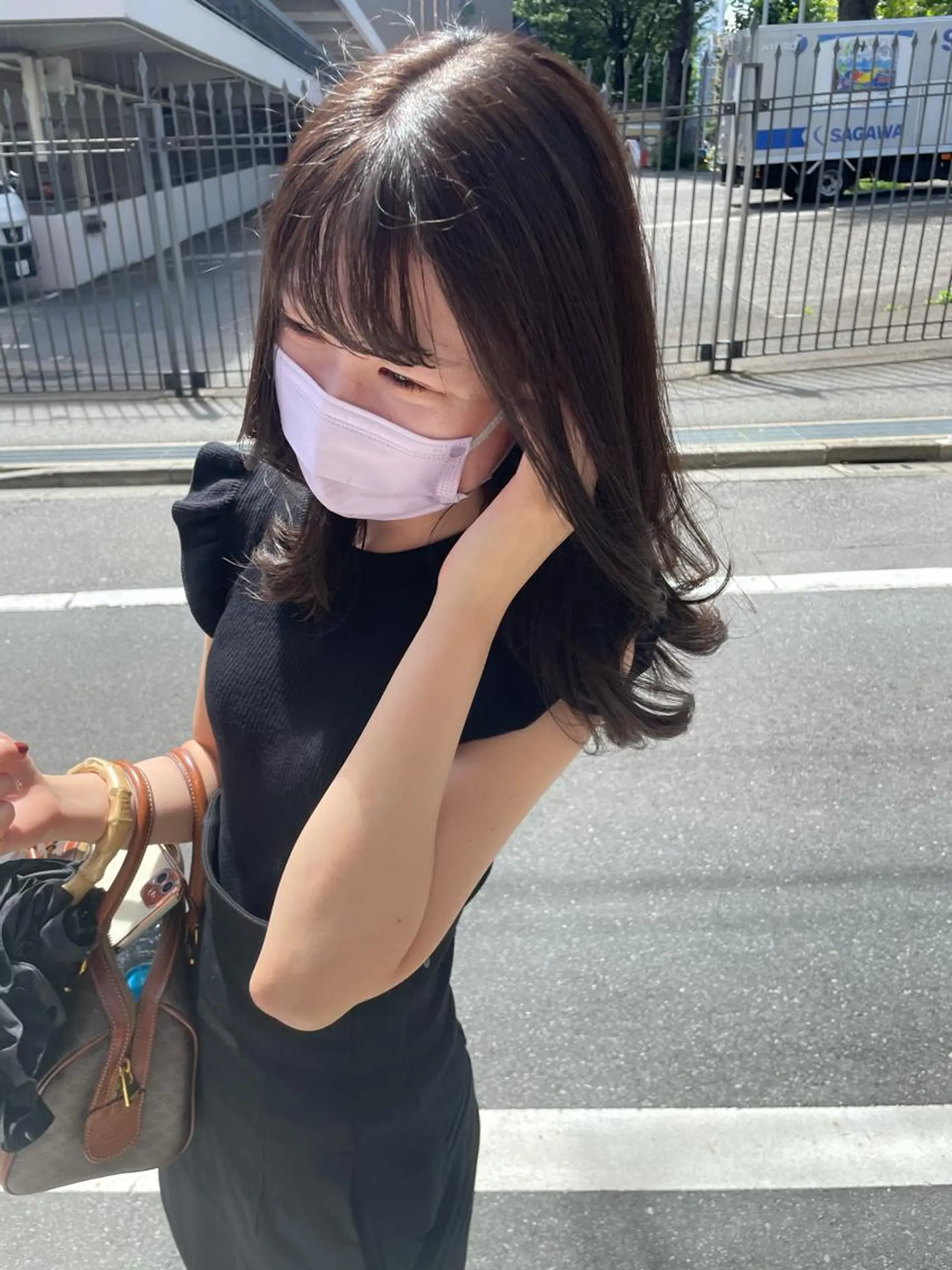 セミロング カラー キッズ ヘアカラー トリートメント オトナヘア🌸 harukaのヘアスタイル