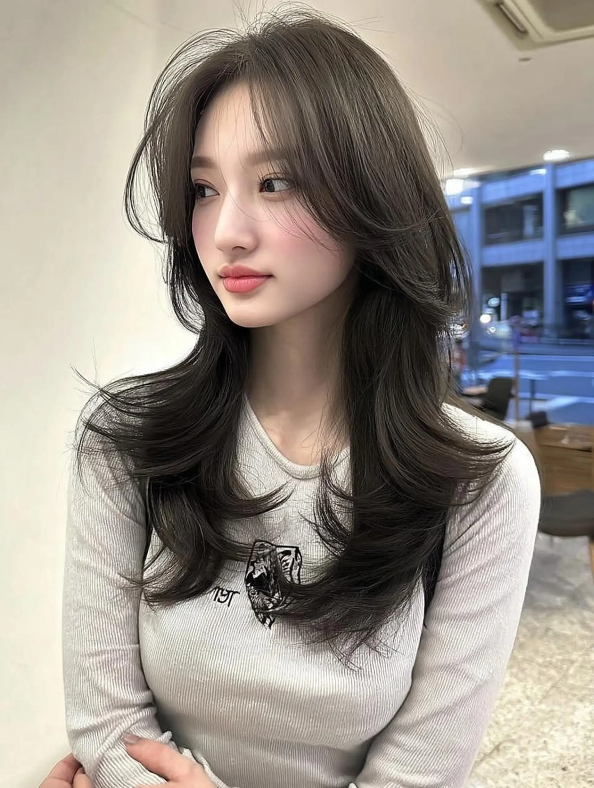 ロング 髪質改善 似合わせカット 小顔カット トリートメント カット ヘアカラー 透け感カラー得意🎀 りおなのマツエク・マツパデザイン