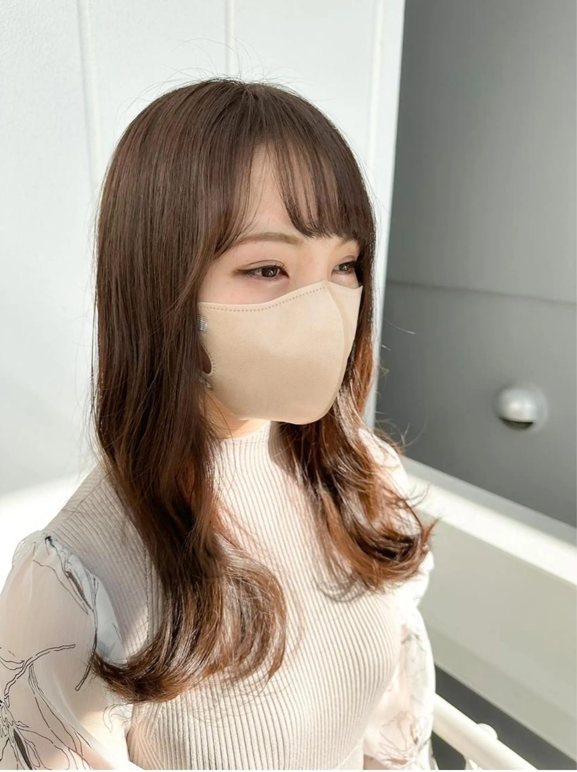 セミロング セミロングパーマ ボブ デート ハイライト 髪質改善 【20代ダメージ毛に 髪質改善】のヘアスタイル