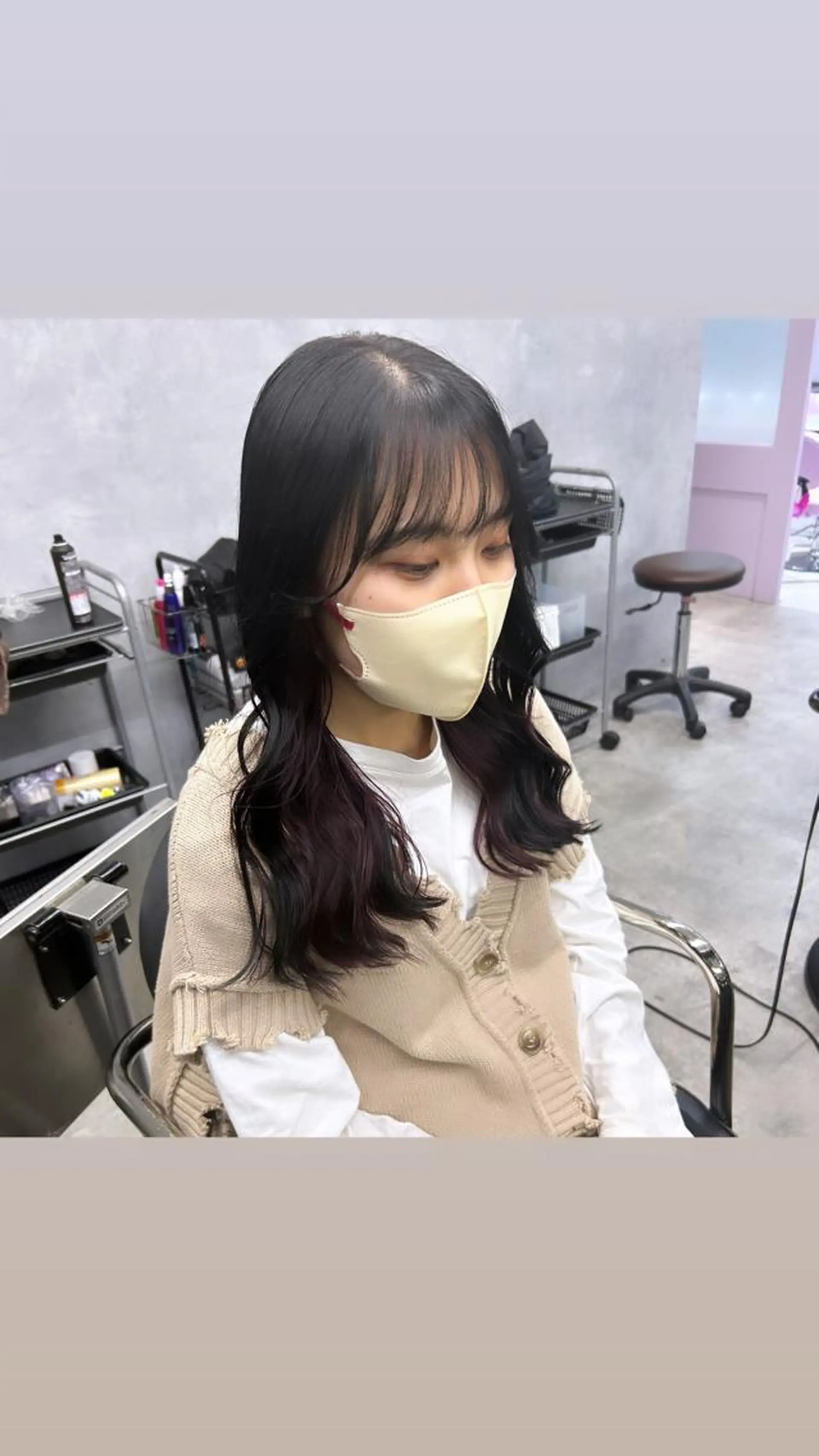 ロング ピンクラベンダー Hui.所属・縮毛矯正・髪質改善 特化 出納 直起のヘアスタイル