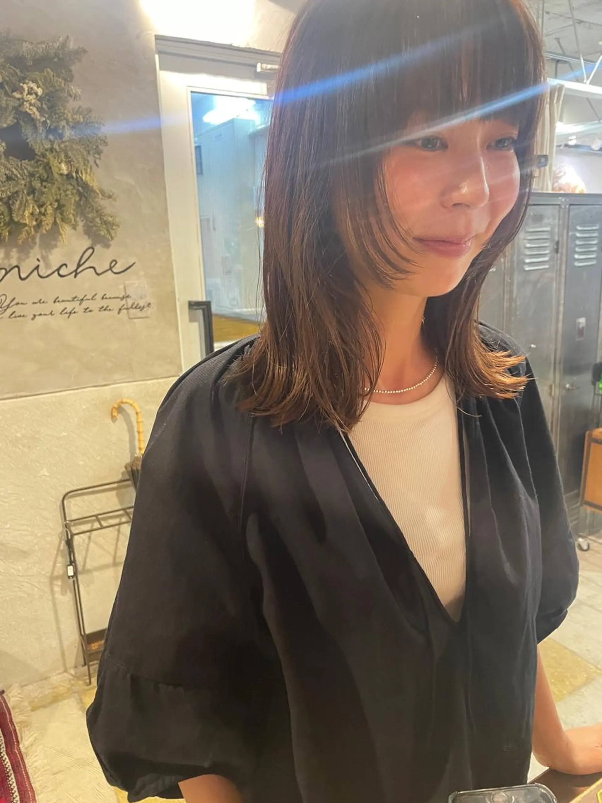 セミロング カット ヘアカラー トリートメント さの あやねのヘアスタイル