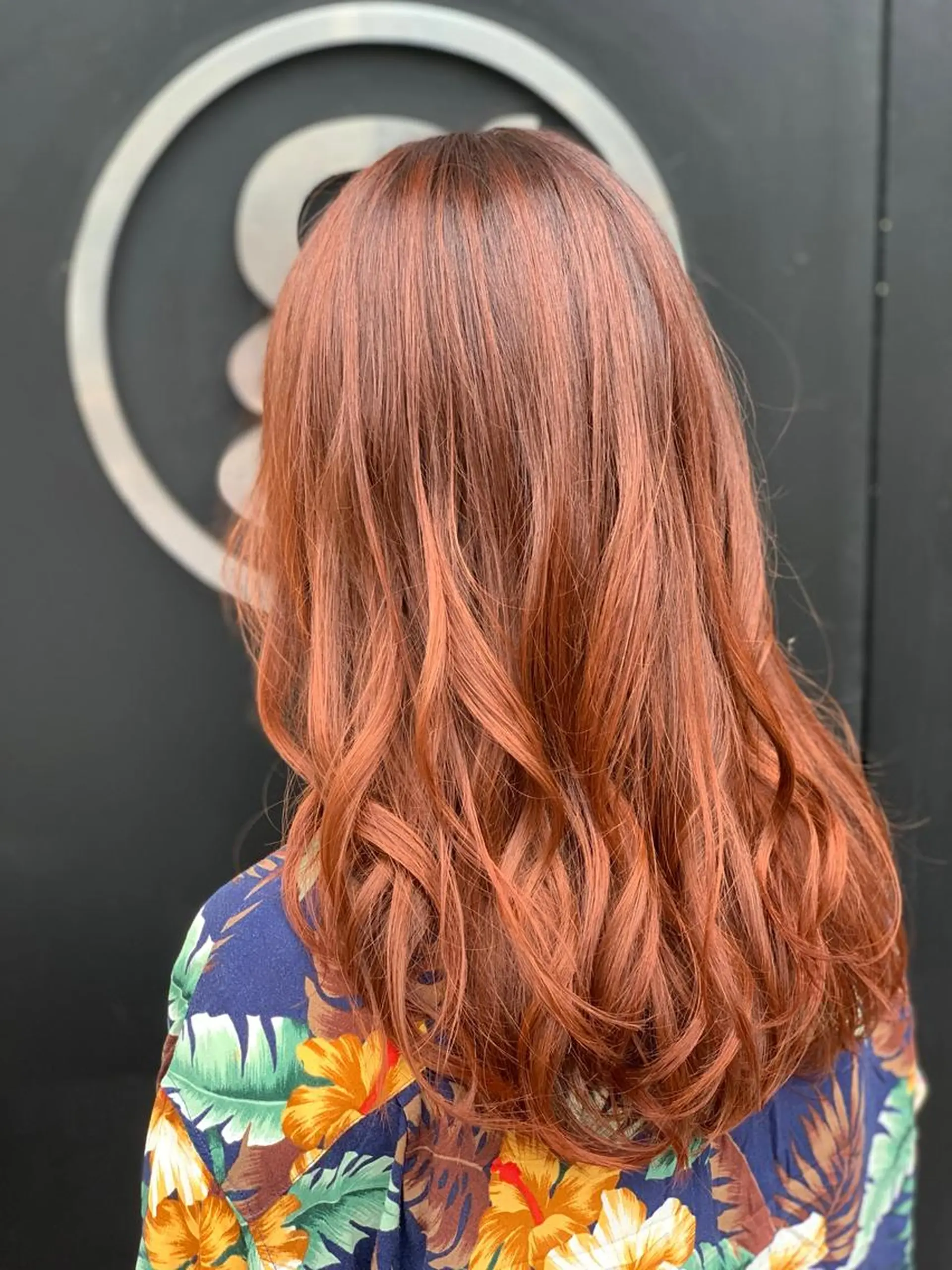 ロング カラー ブラウンカラー オレンジ オレンジブラウン カット ヘアカラー トリートメント IORI #韓国ヘア#髪質改善のヘアスタイル