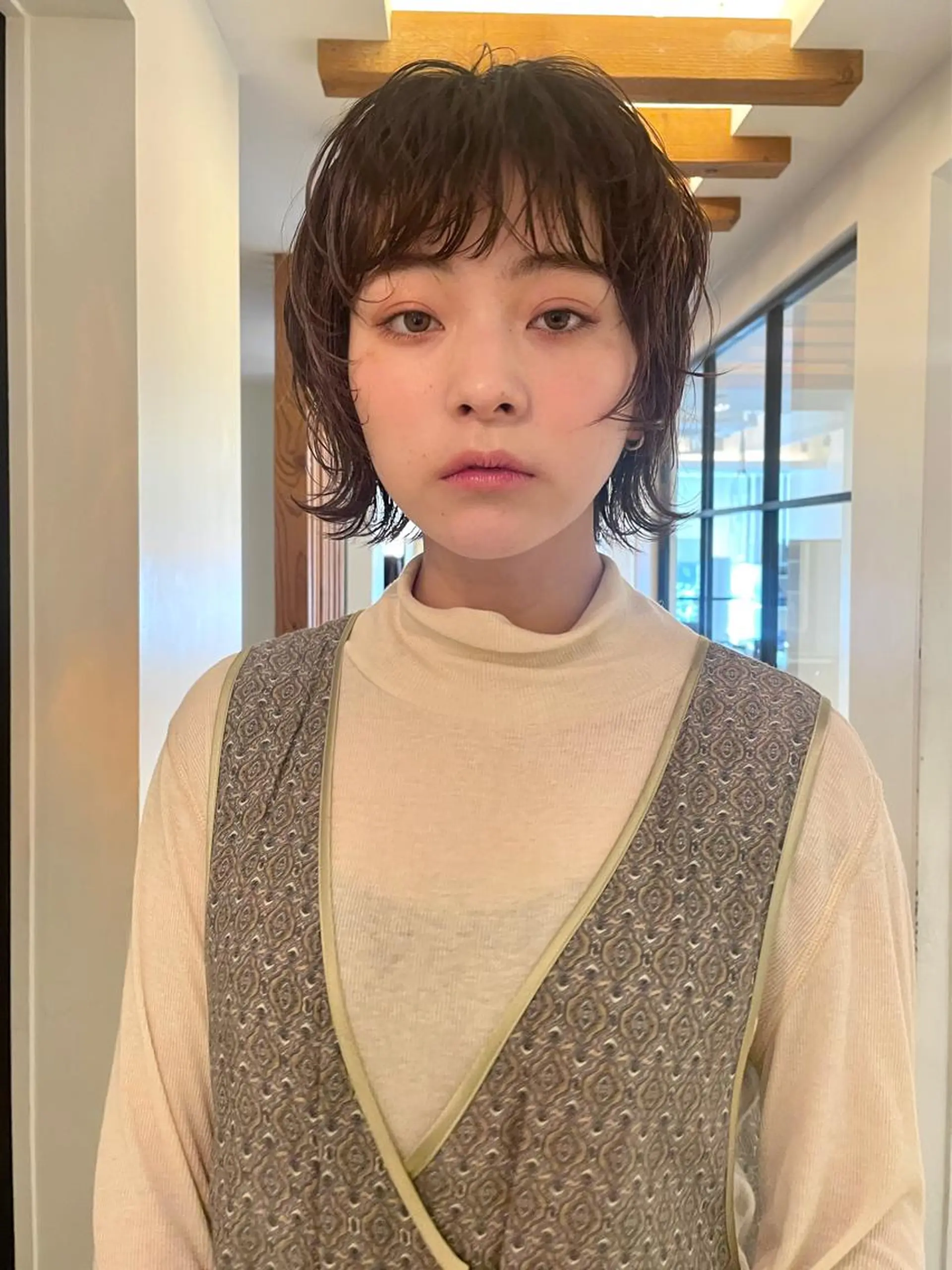 ショート カラー パーマ ボブ ニュアンスパーマ カット パーマ トリートメント ボブ/レイヤー/ケア パーマ/リュウタのヘアスタイル