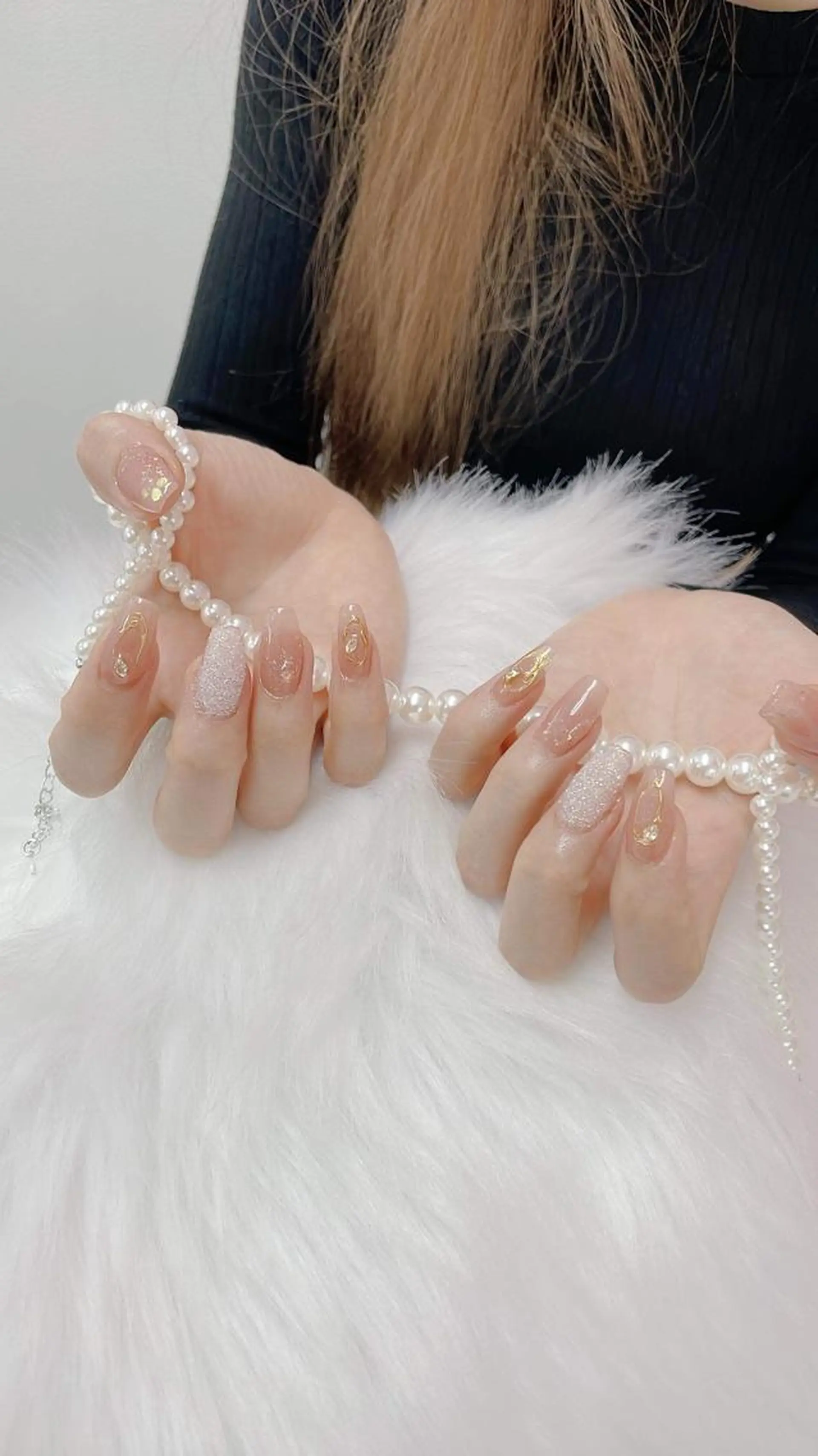 ネイル アートネイル 長さ出し フレンチネイル ジェルネイル 韓国ネイル Anh 高田馬場のネイルデザイン