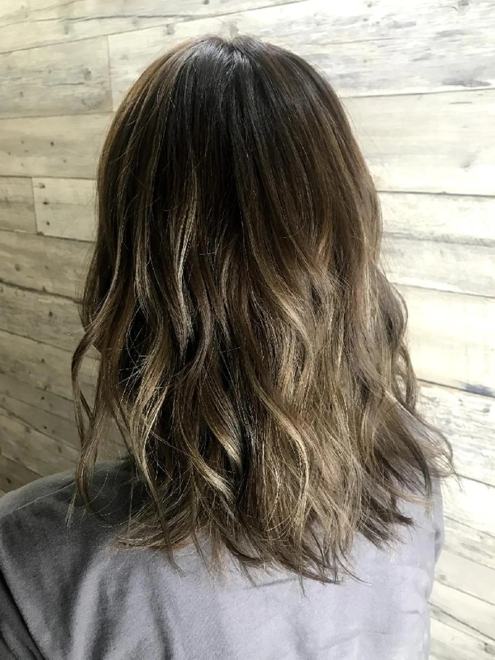 セミロング カラー ヘアアレンジ グレージュ ハイライトカラー ハイライト 髪質改善/縮毛/新宿 🫧SUZUKA🫧のヘアスタイル