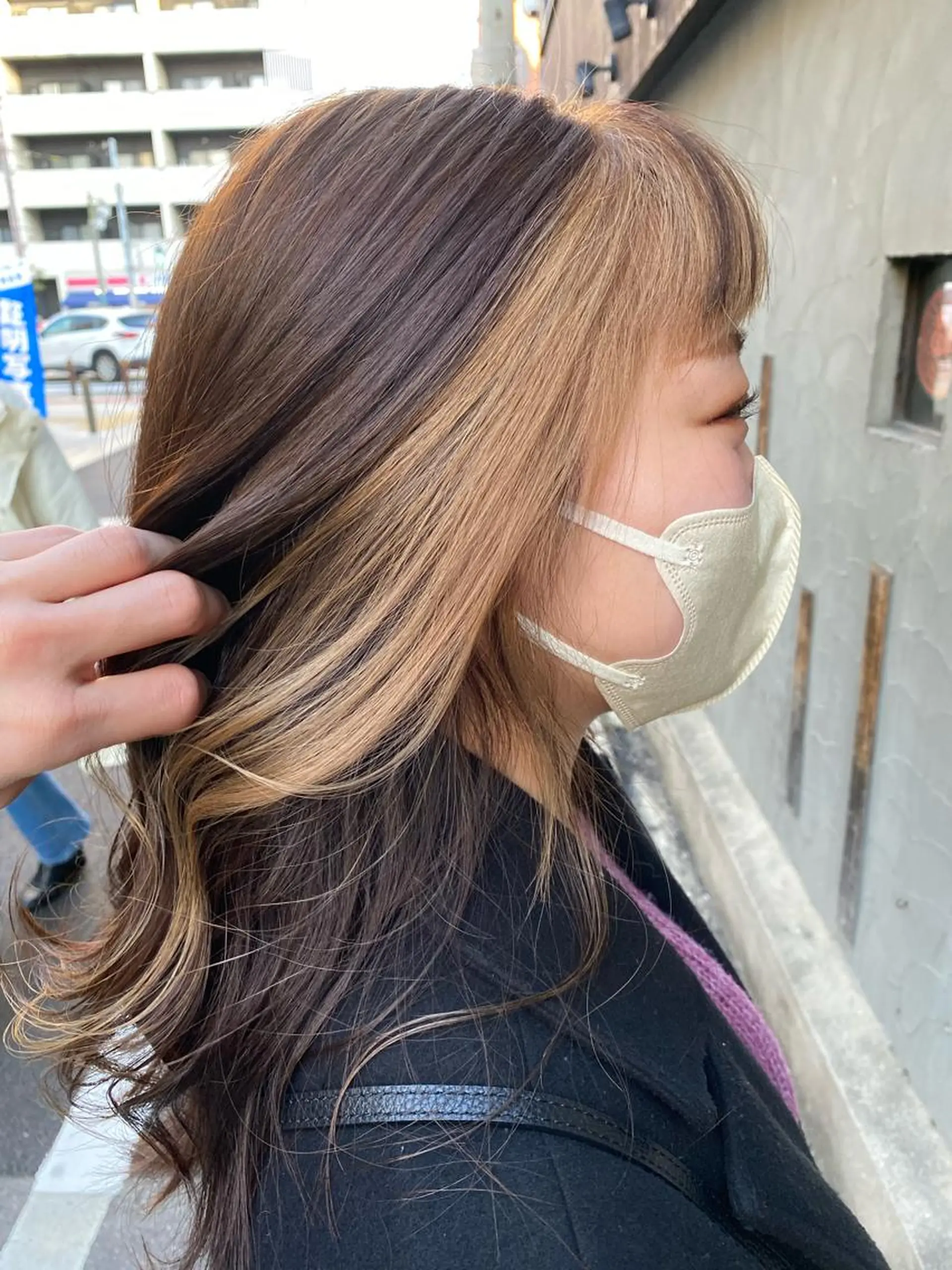 ミディアム カラー ヘアカラー 西田辺/ タカスナオヤのヘアスタイル