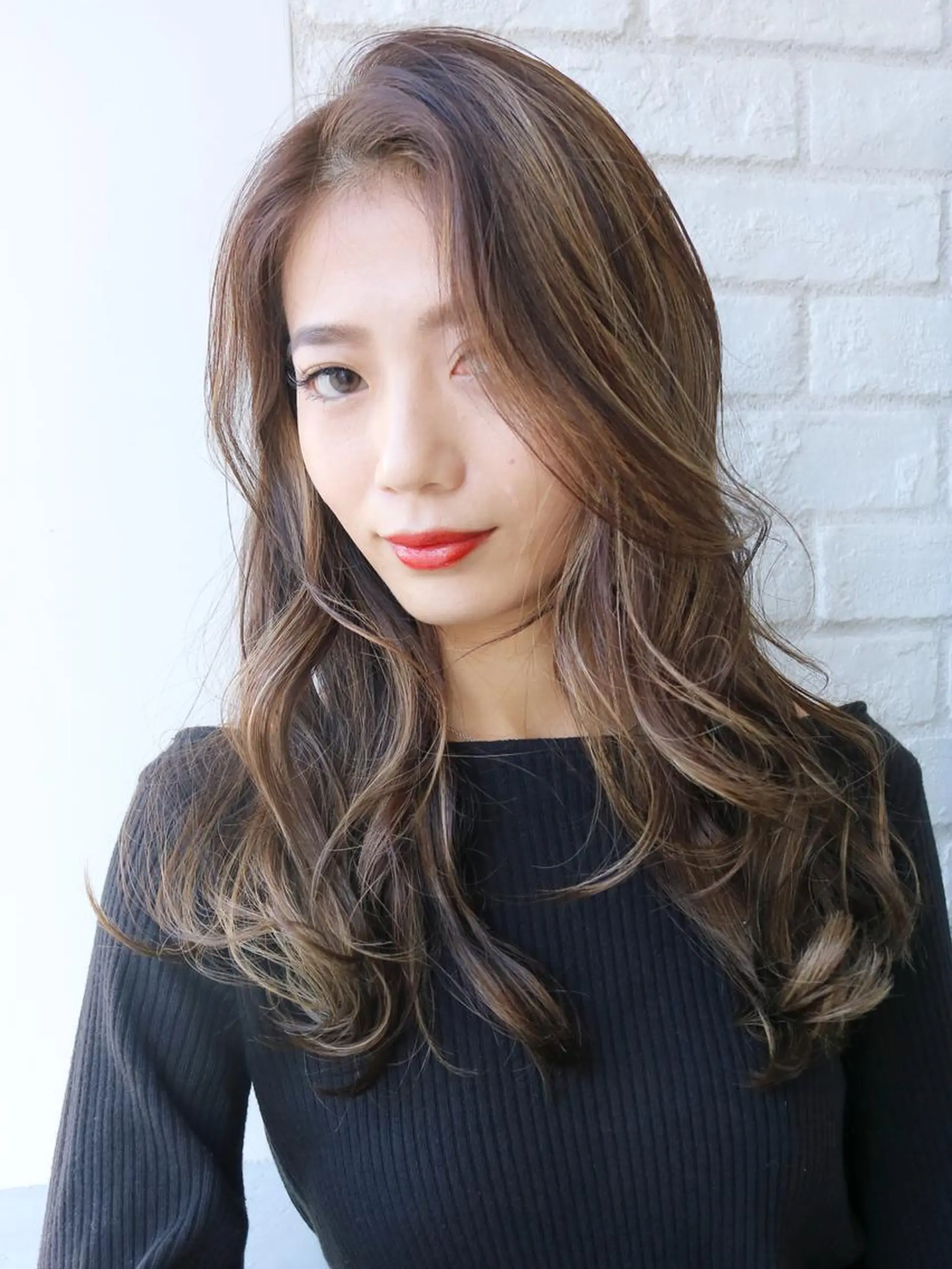 セミロング カラー パーマ ヘアアレンジ 顔周りカット ITbyALBUM 中野店のヘアスタイル