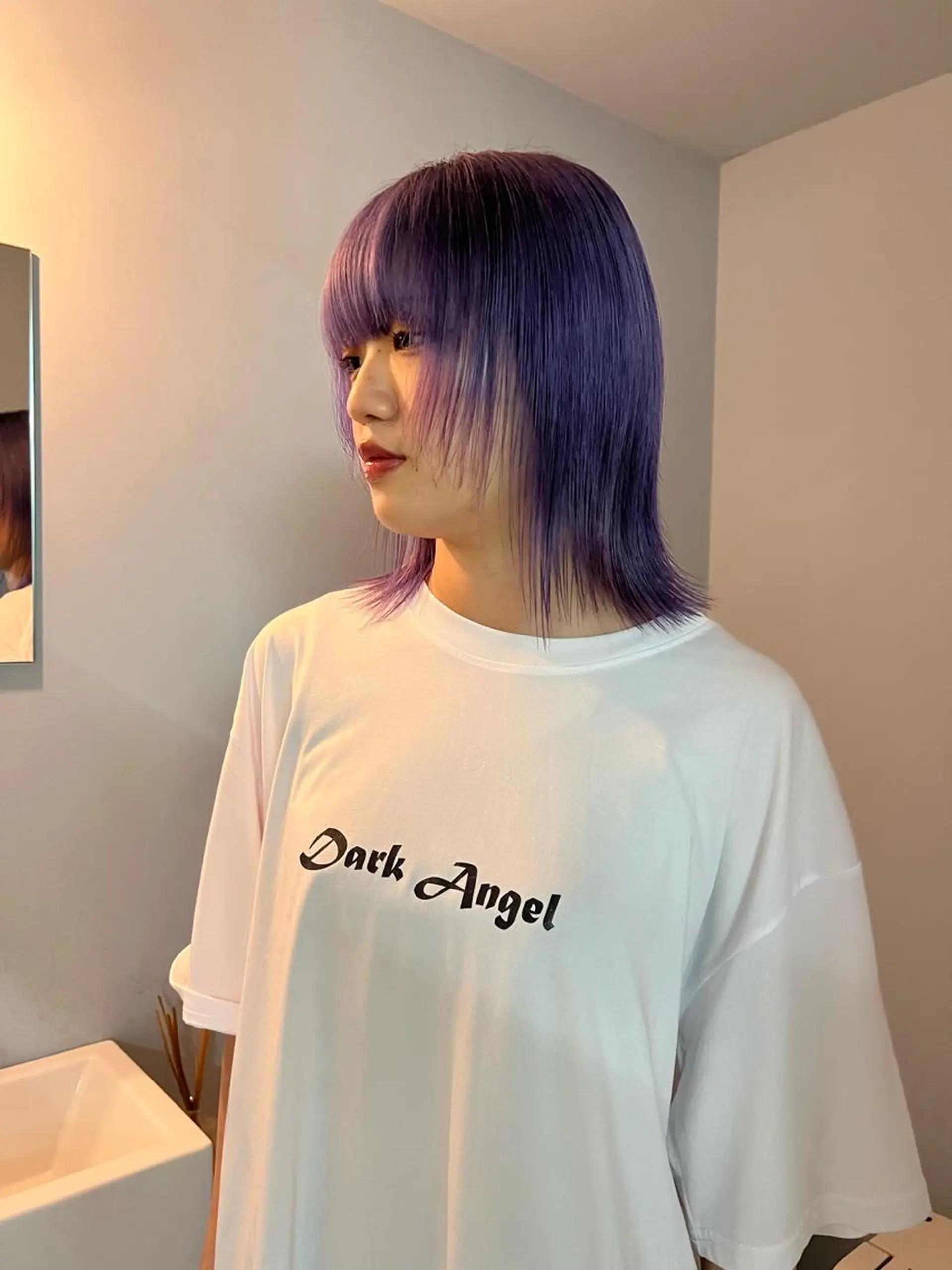 ミディアム カラー 舟橋耀/ブリーチカラ ー/レイヤーカットのヘアスタイル