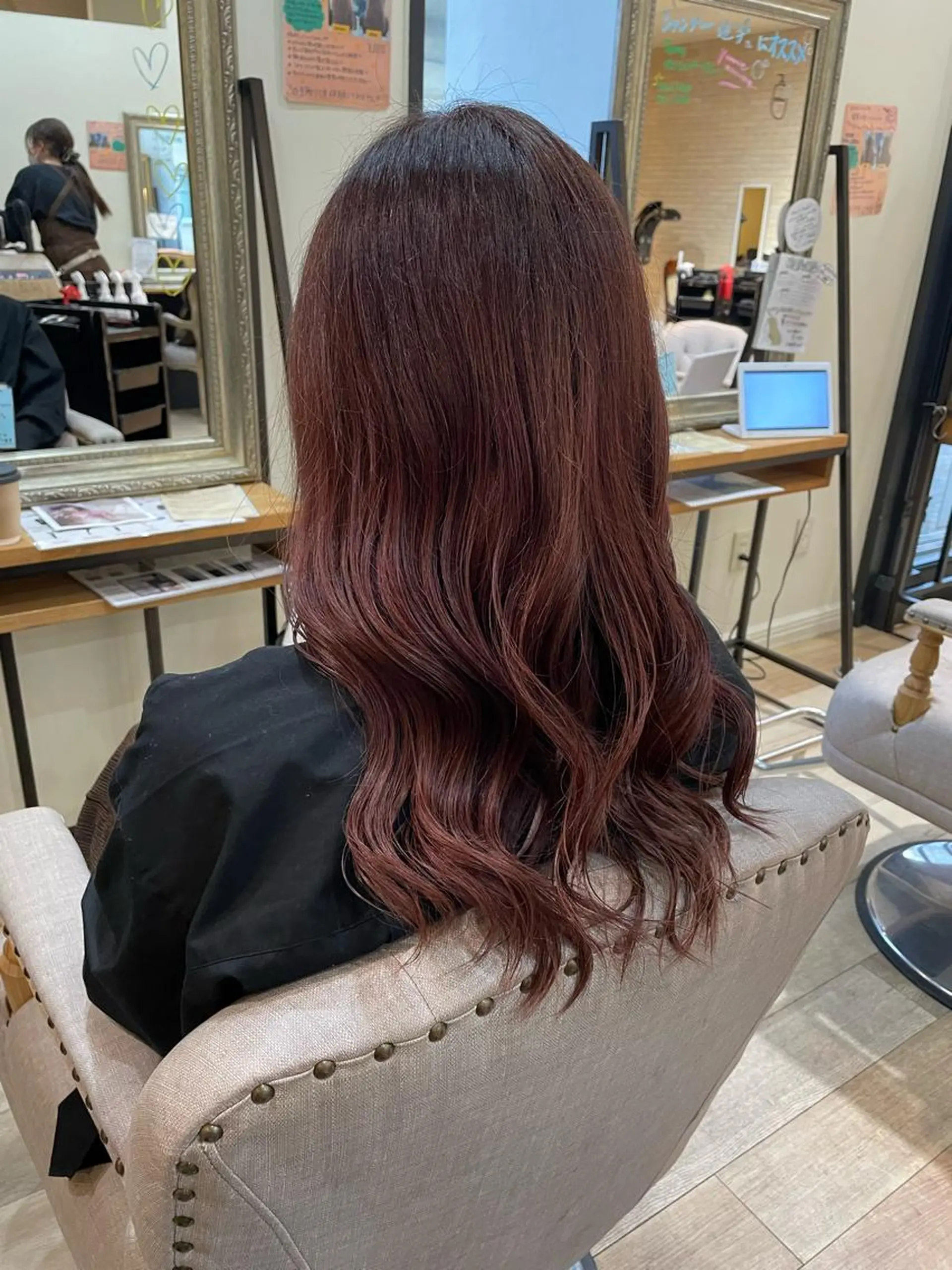 セミロング ピンクブラウン 亀川蓮 Agu hairのヘアスタイル