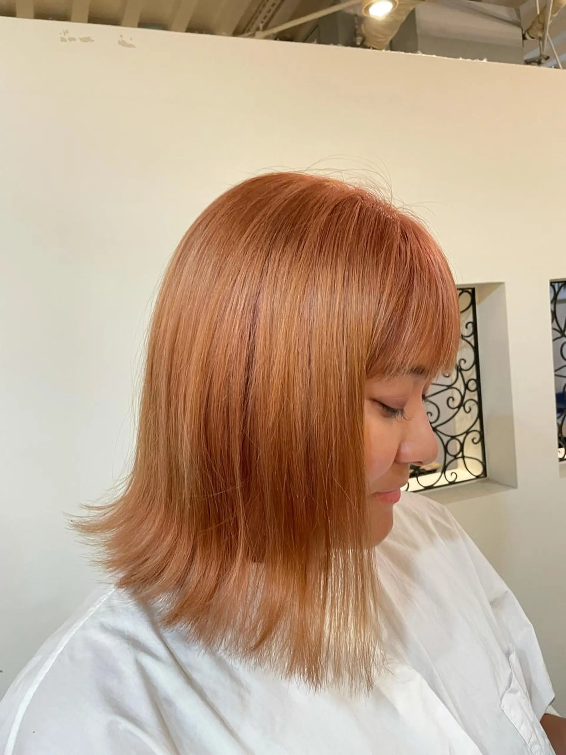 ミディアム カラー ハイトーンカラー オレンジ LAFF所属・大阪ハイトーン ひらり💜のヘアスタイル