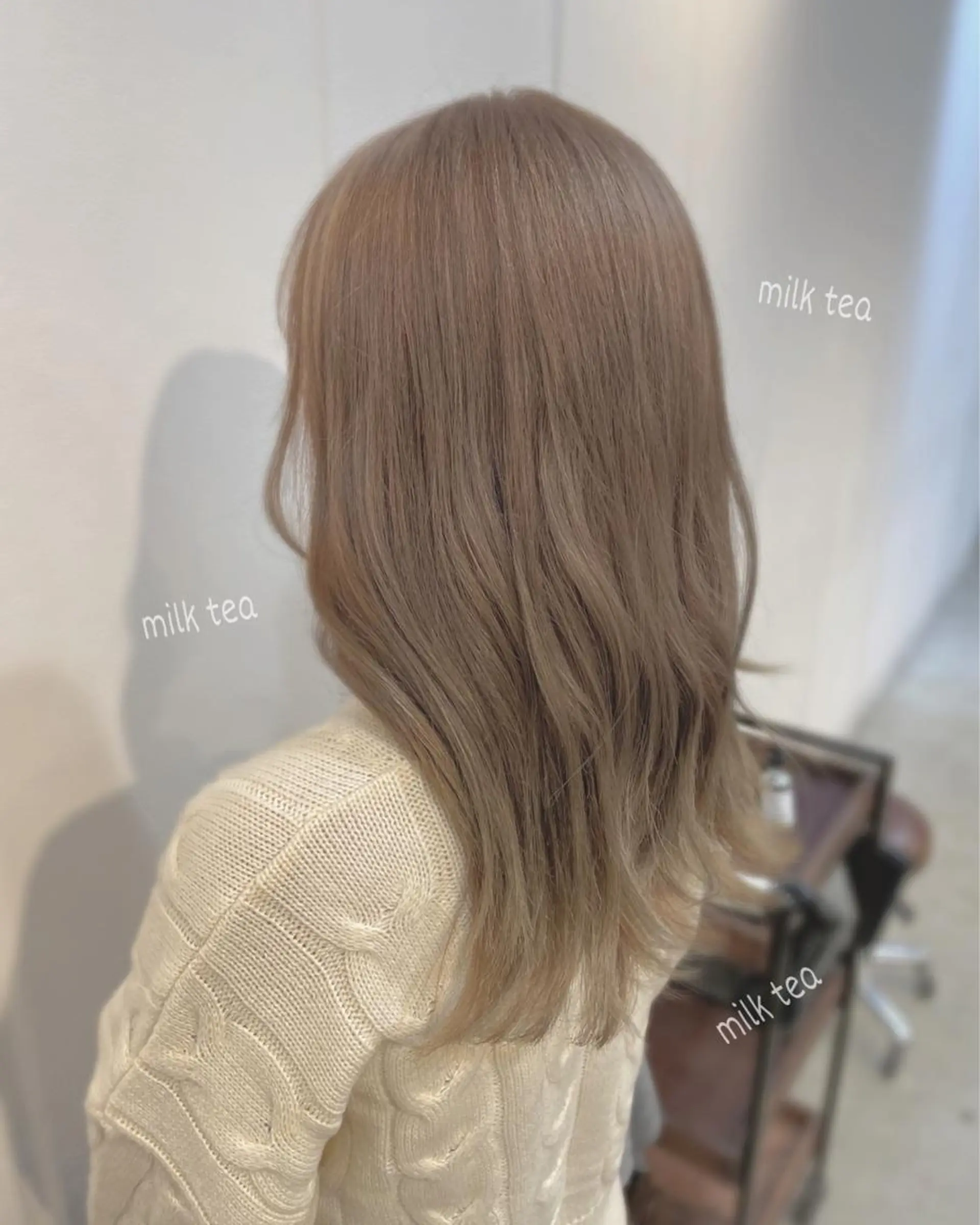 ロング カラー ベージュカラー ミルクティーベージュ カット ヘアカラー トリートメント 中津/梅田/赤み消し /髪質改善/愛芽のヘアスタイル