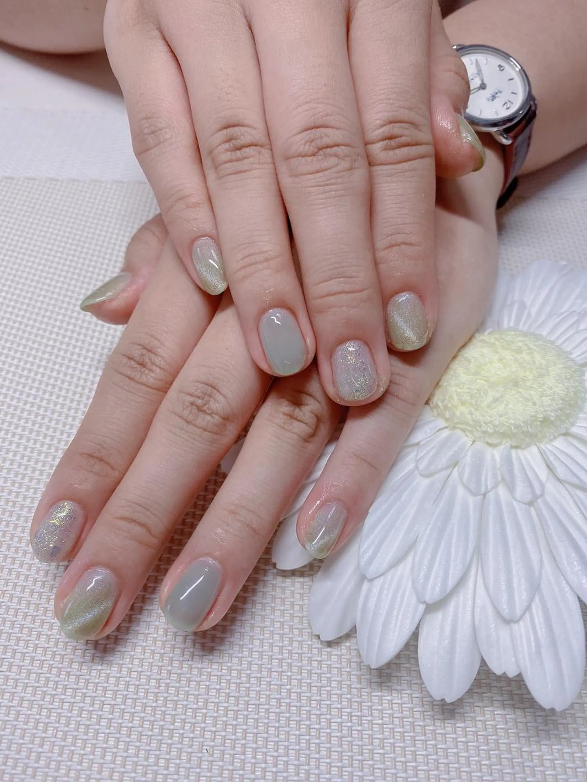 ネイル グリーン ワンカラーネイル Jasmine nailsalon所属・ジャスミン ネイルサロンのネイルデザイン