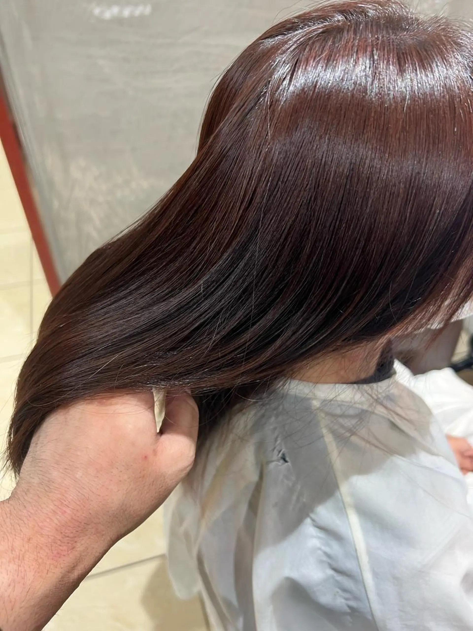 カラー ブリーチ ブリーチなしカラー レッドカラー 坂本 優輝のヘアスタイル