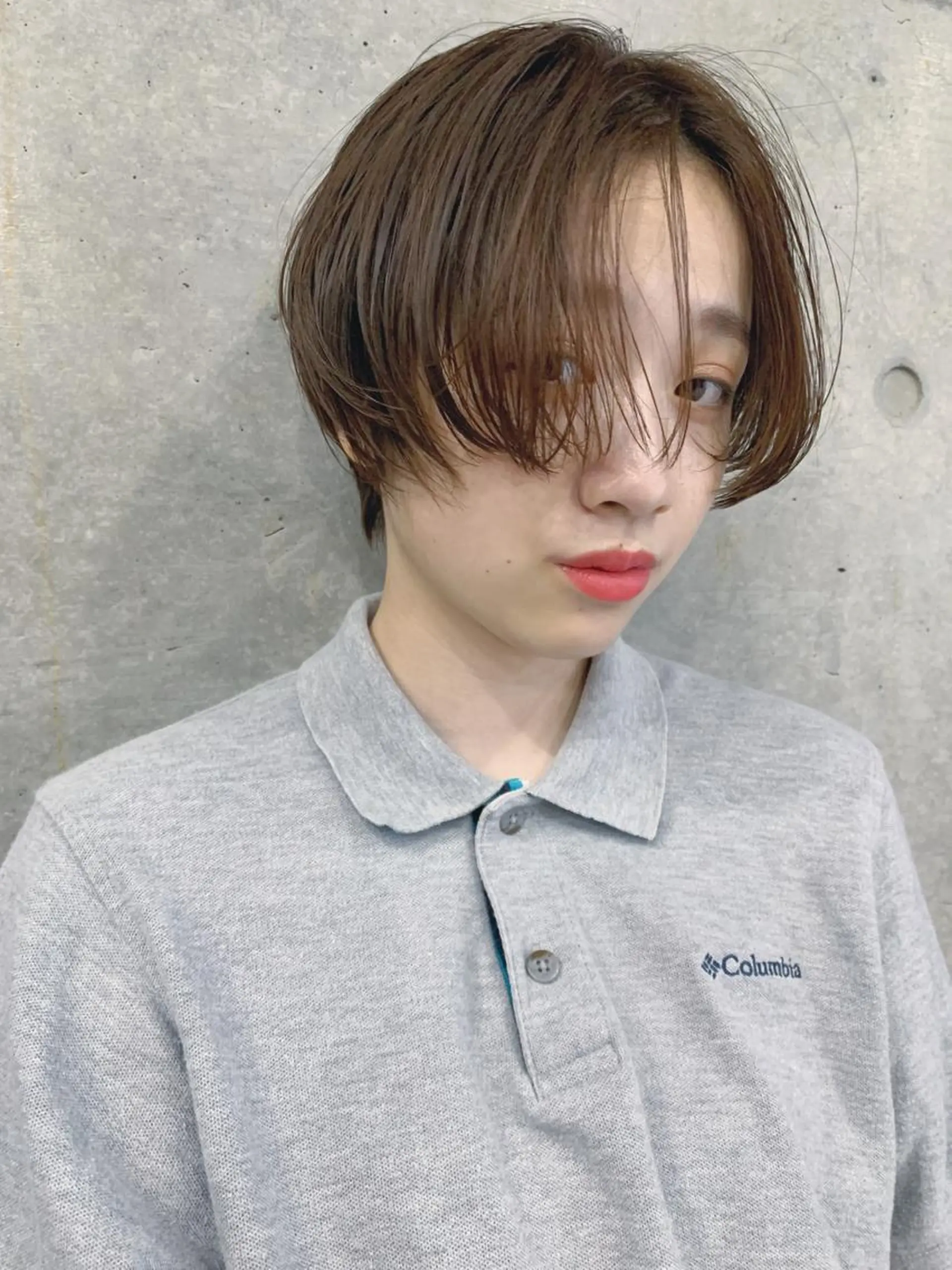 ショート カラー ボブパーマコテ巻き風 パーマNo1深江秀平のヘアスタイル