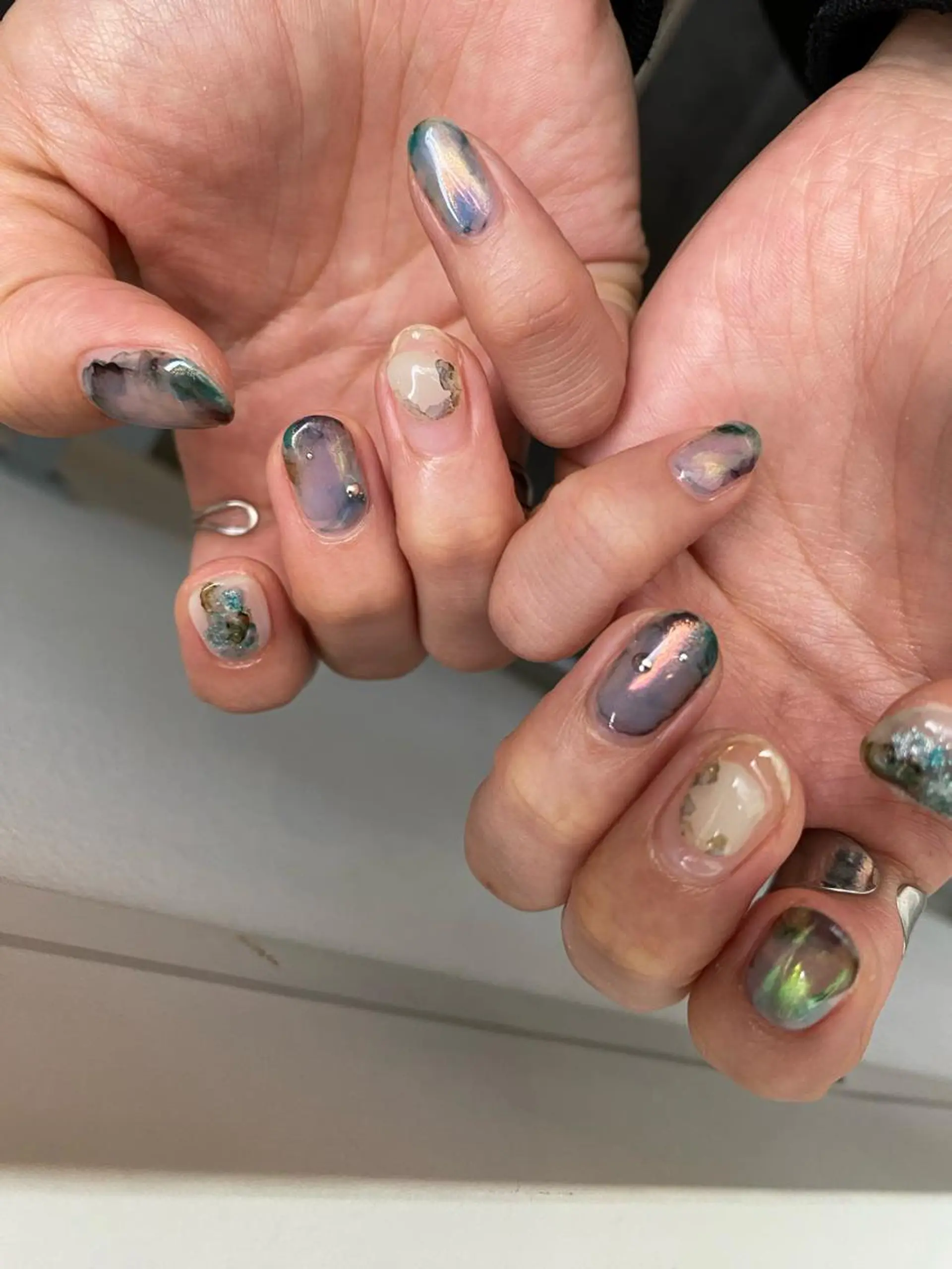 ネイル ニュアンスネイル 春ネイル ハンドネイル 草加ニュアンスネイル 🌚hersのネイルデザイン