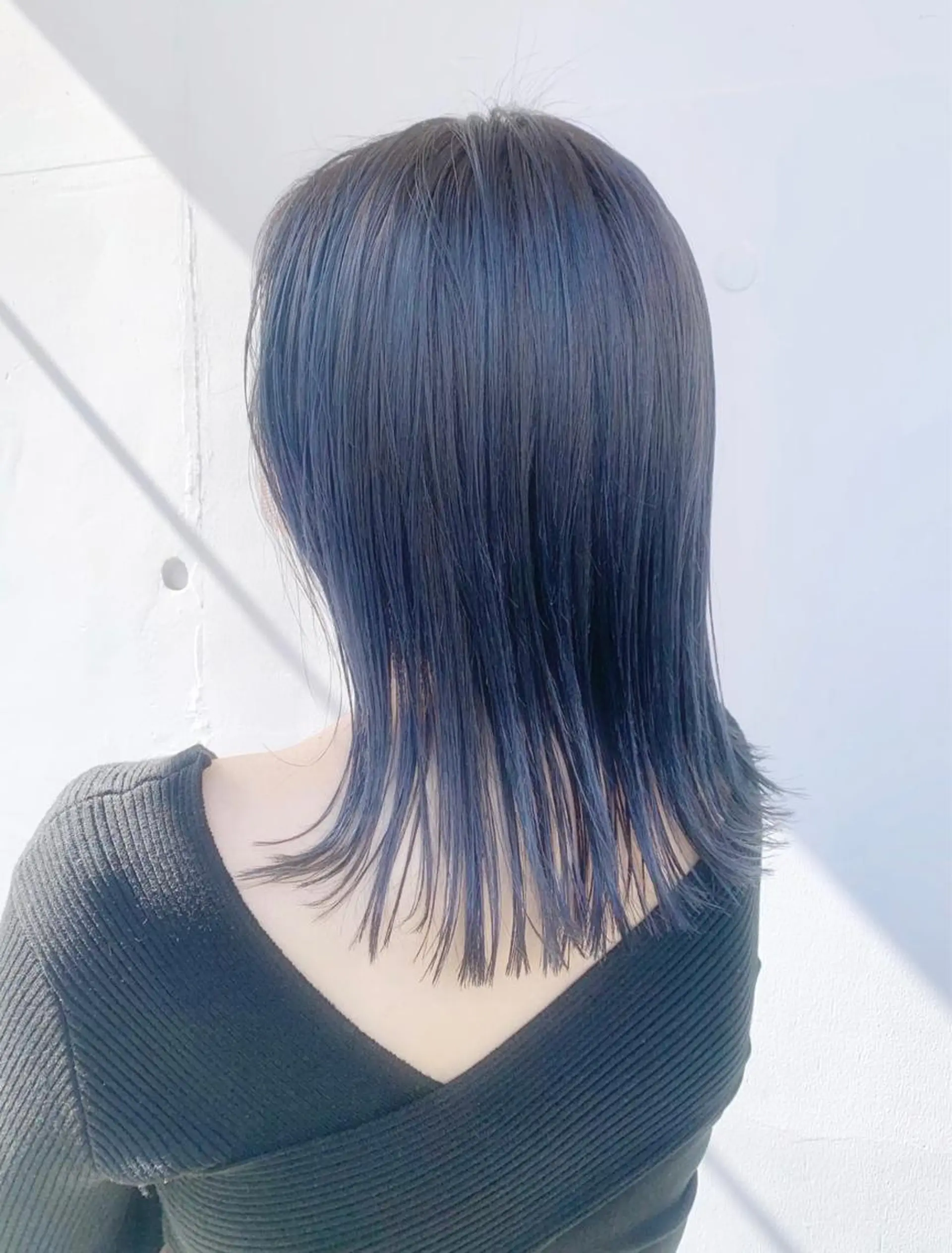 セミロング カラー アディクシーカラー ベージュカラー 黒髪 ブリーチ ブルーカラー ヘアカラー 藤澤 夏実/インナーカラーのヘアスタイル