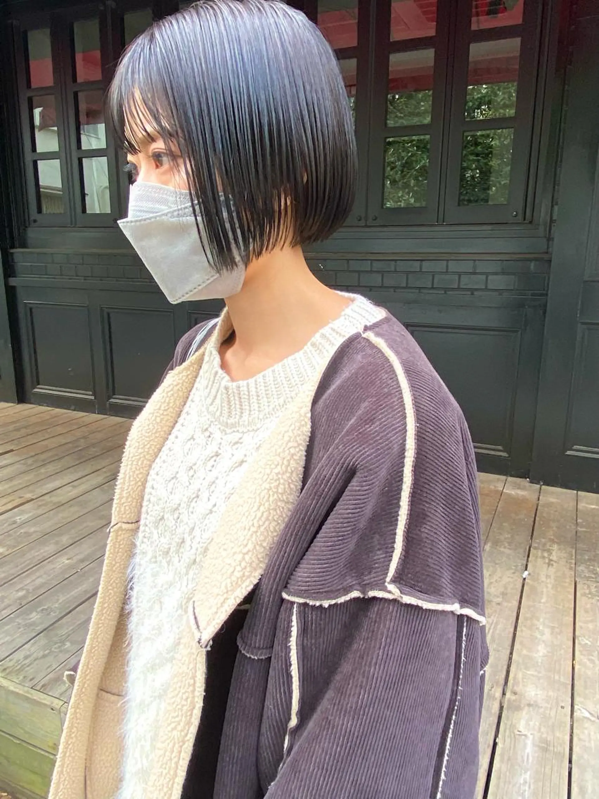 ミディアム カラー カット ヘアカラー トリートメント IVORY.所属・🟩白髪ぼかし/ボブ /ショートヘア/大司のヘアスタイル