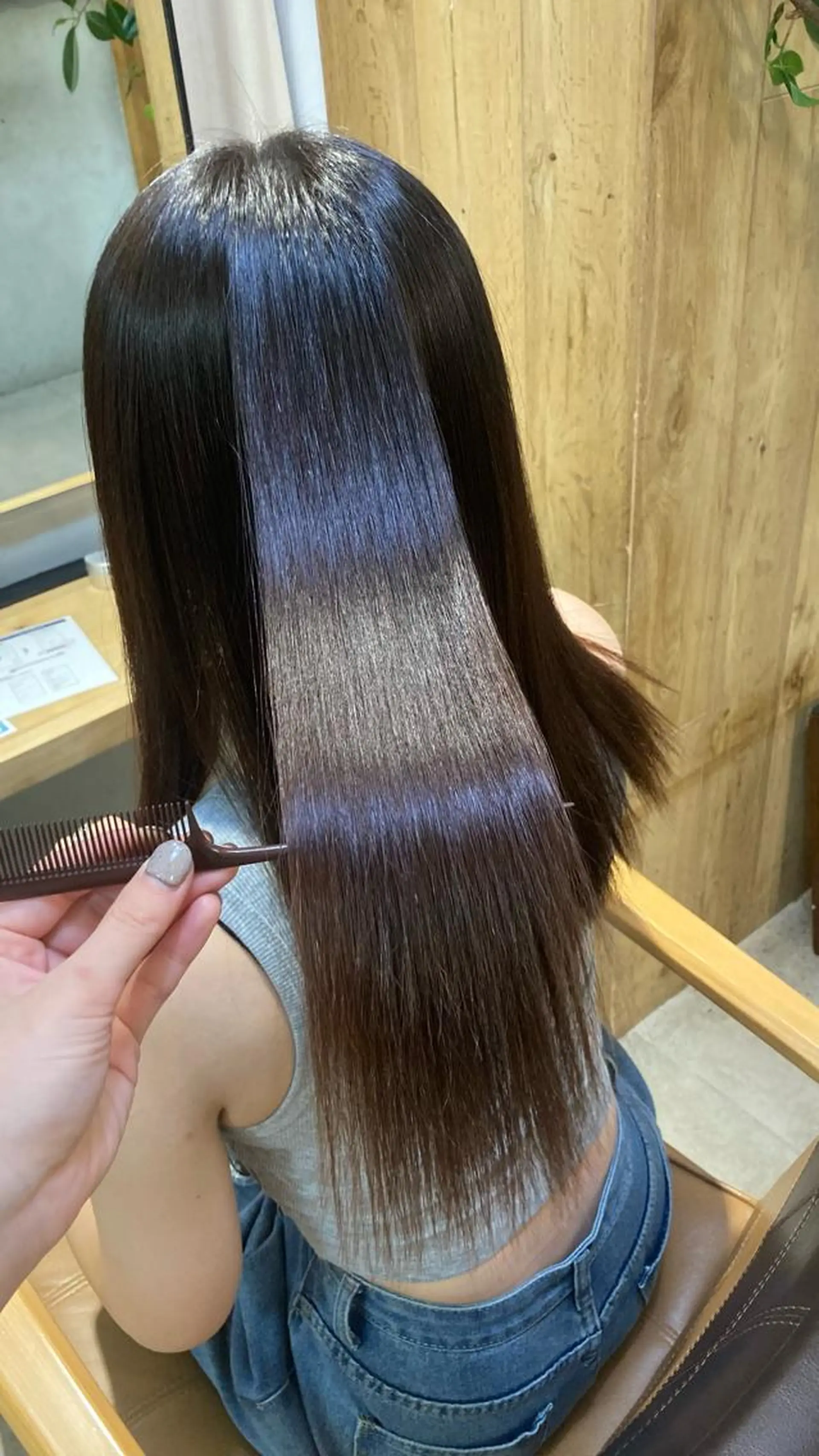 ミディアム 縮毛矯正 トリートメント じゅわっと暖色カラー 🍊Moemiのヘアスタイル