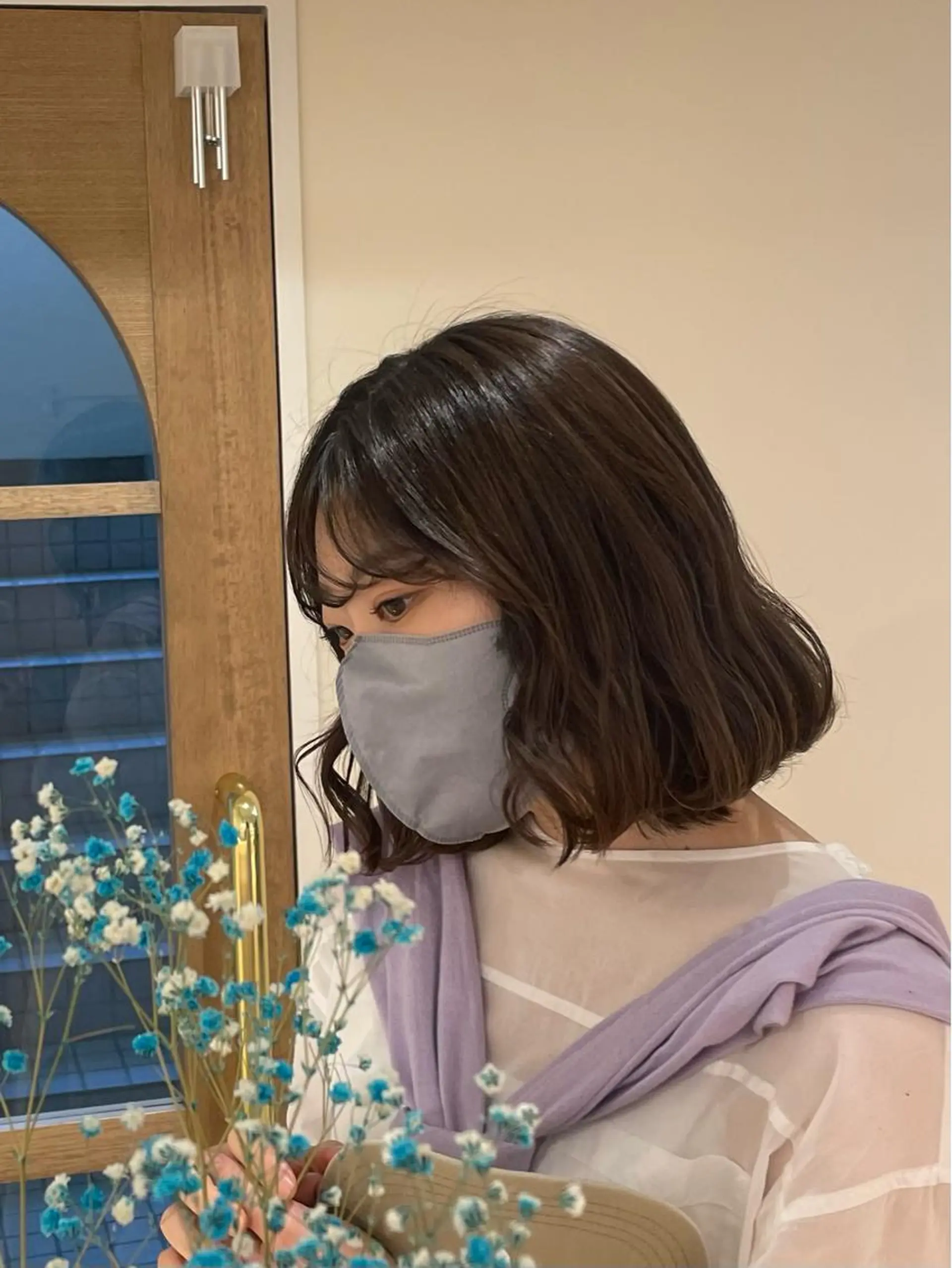 ミディアム カラー ベージュカラー モカベージュ レイヤーカット 韓国風/yukinoのヘアスタイル