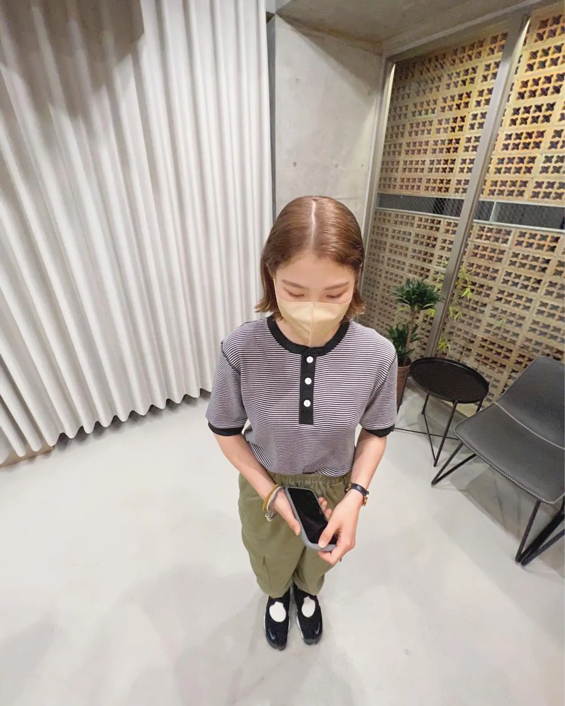 ショート カラー ボブパーマコテ巻き風 パーマNo1深江秀平のヘアスタイル