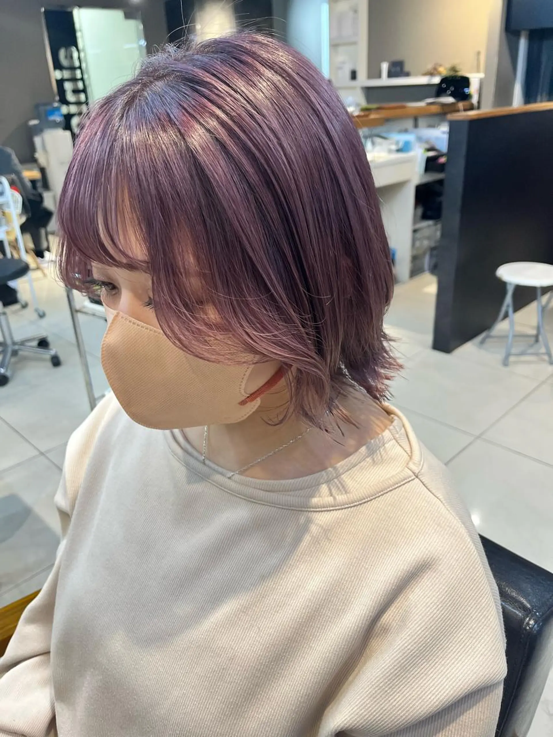 ミディアム カラー ヘアアレンジ キッズ ネイル マツエク・マツパ アイブロウ グレージュ ピンクカラー カラーマツエク ピンク ヘアカラー トリートメント GO TODAY SHAiRE SALON所属・透明感カラー🤎 ゆりのヘアスタイル