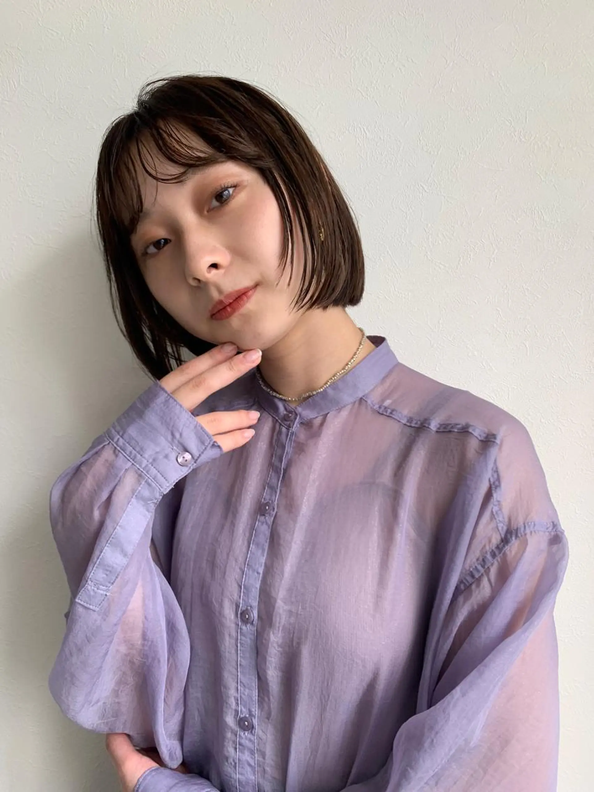 ショート カラー ボブ 顔まわりレイヤー レイヤーカット 伊藤 拓哉のヘアスタイル